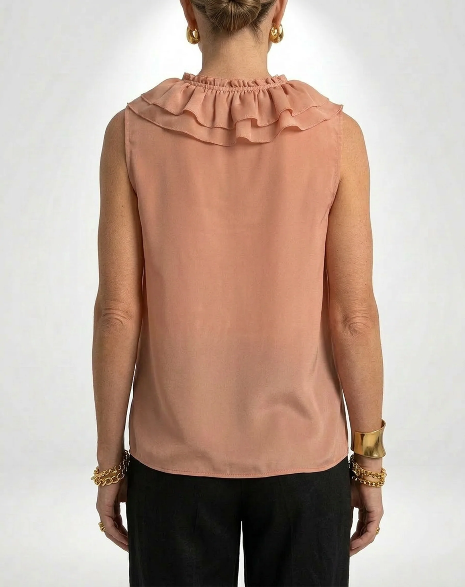 Blusa com Gola de Babados - Rosa Antigo - Image 5