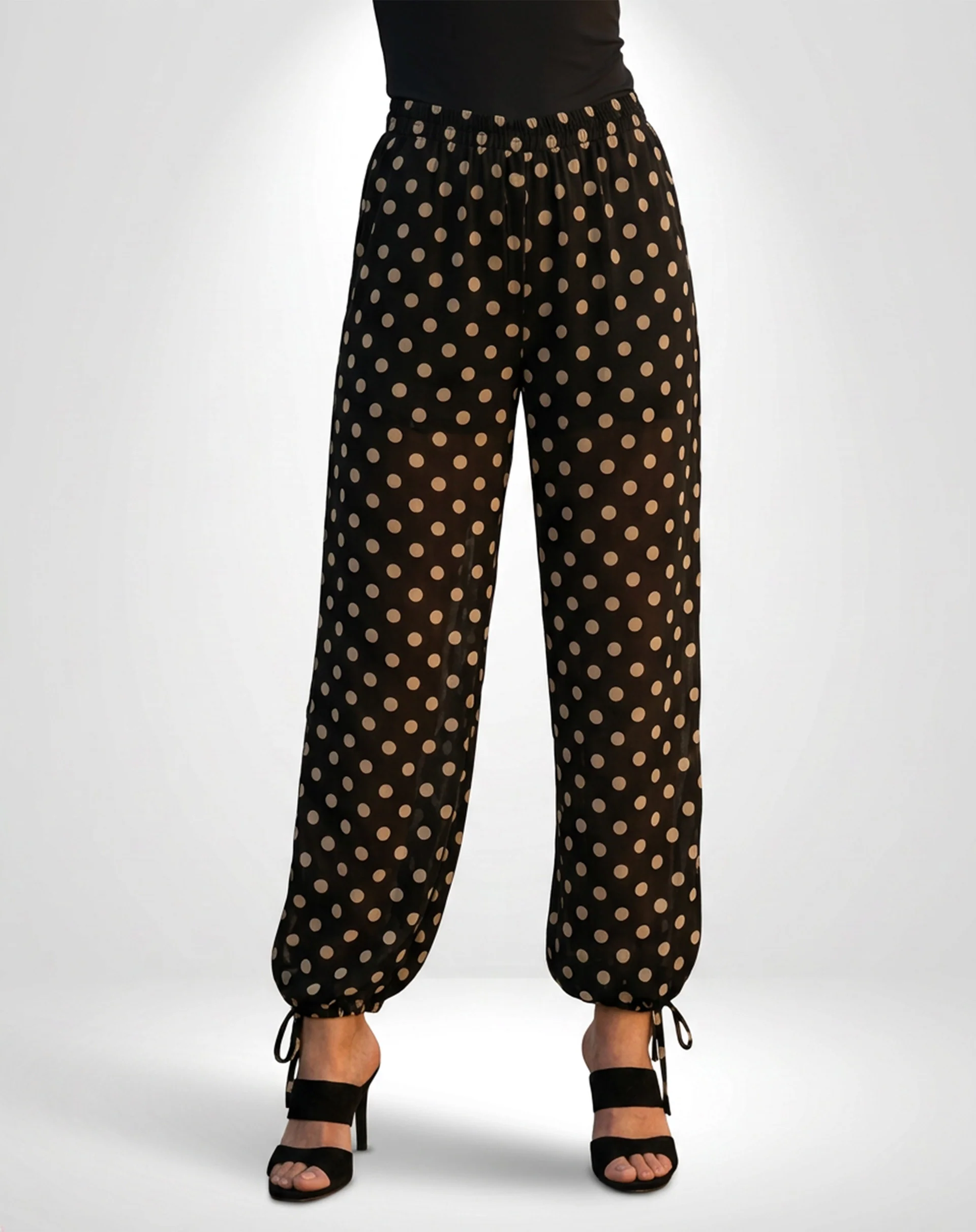 Calça Aladim de Chiffon - Preto - Image 3