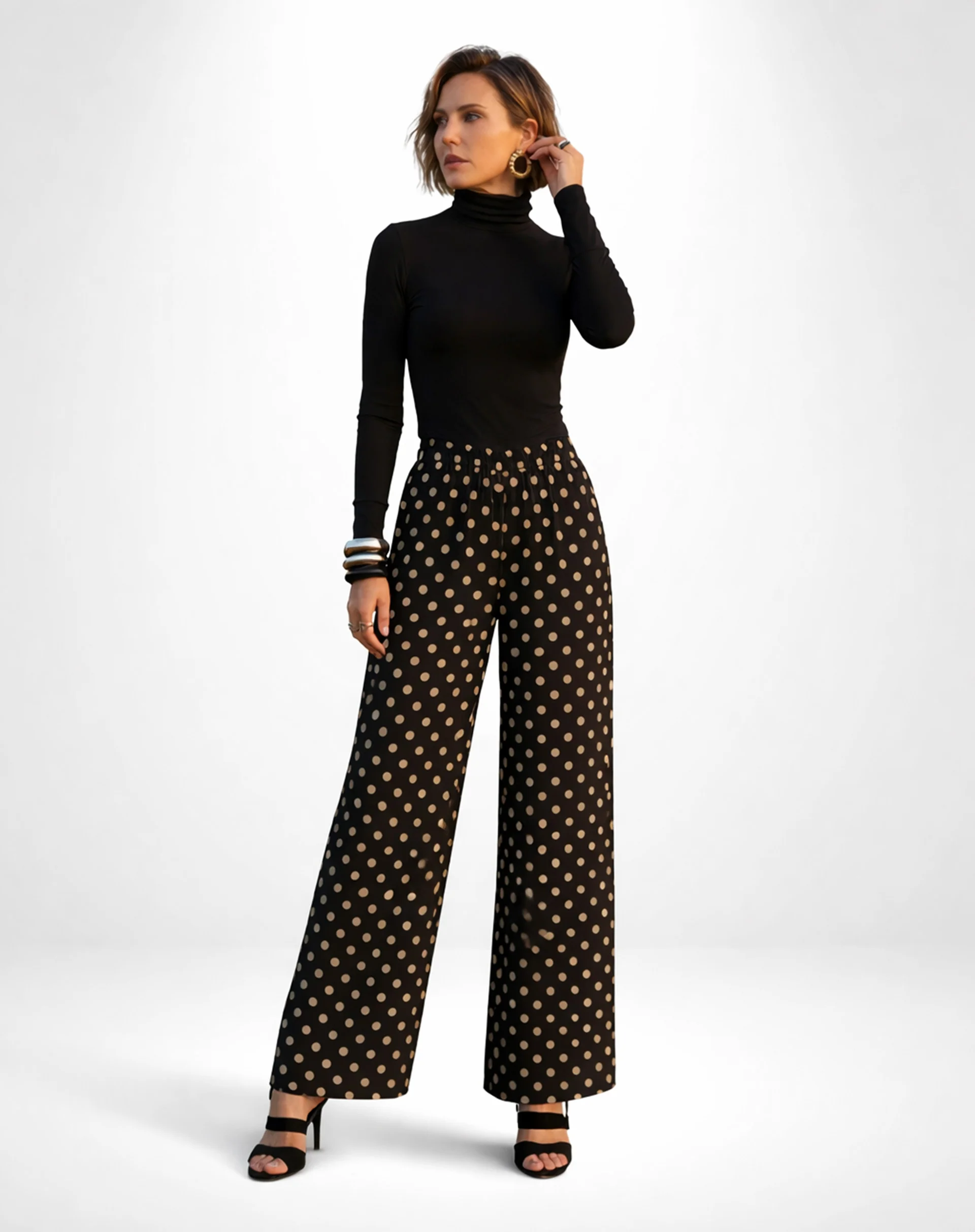 Calça Aladim de Chiffon - Preto - Image 6
