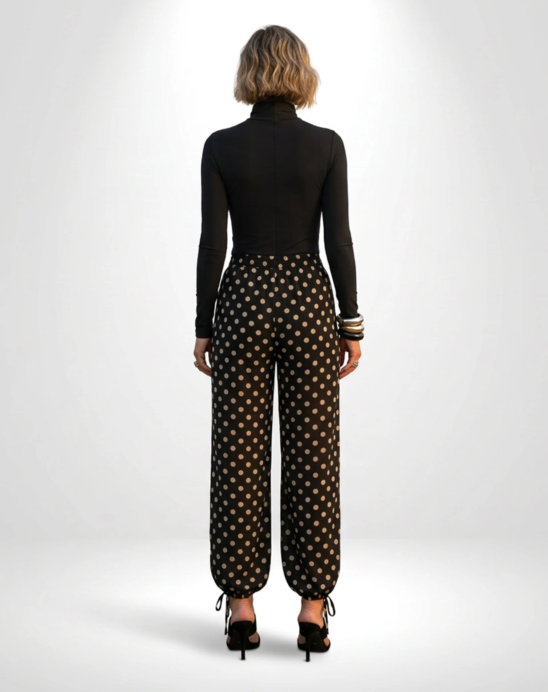 Calça Aladim de Chiffon - Preto - Image 7