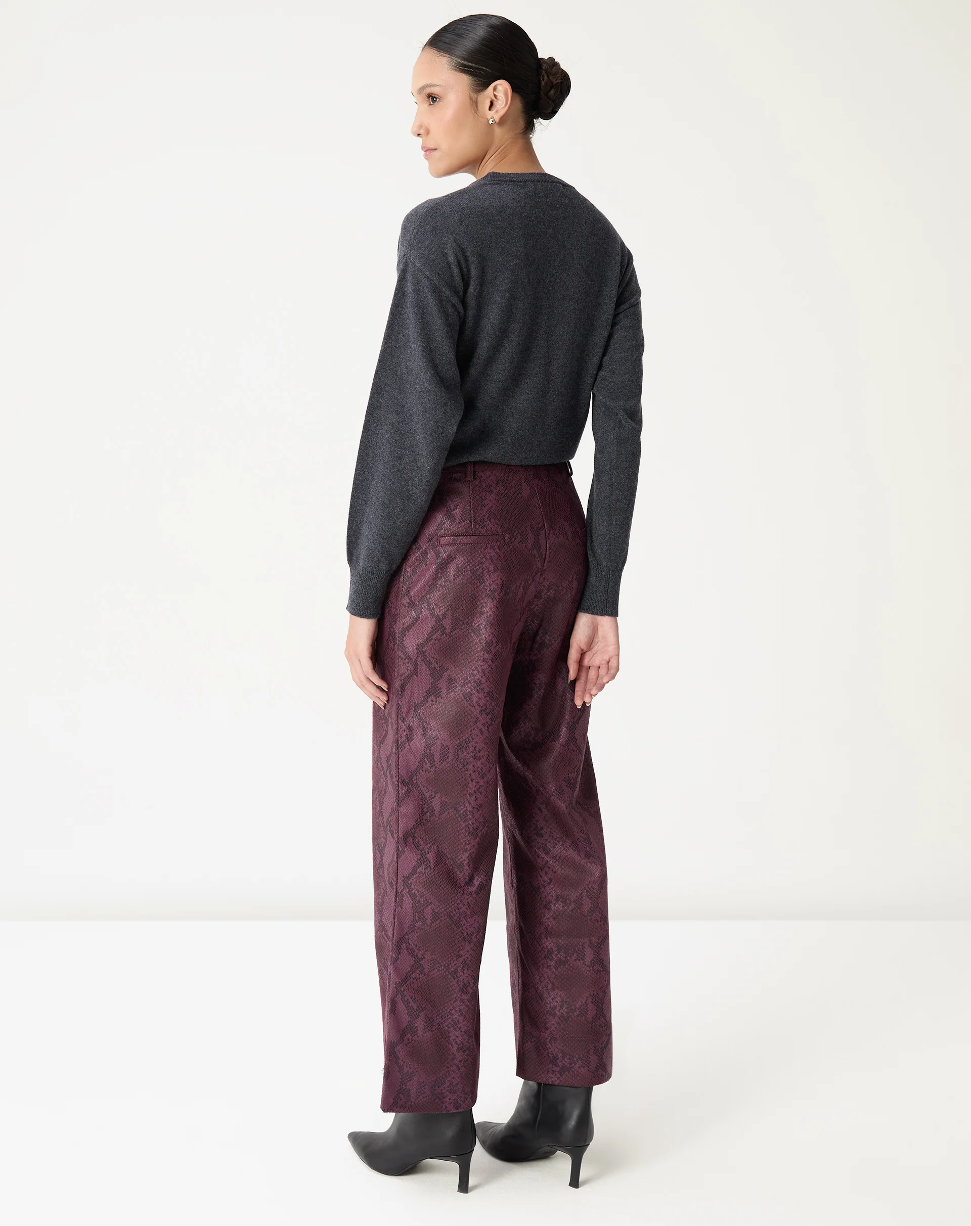 Calça Reta Cobra Pu - Vinho - Image 5