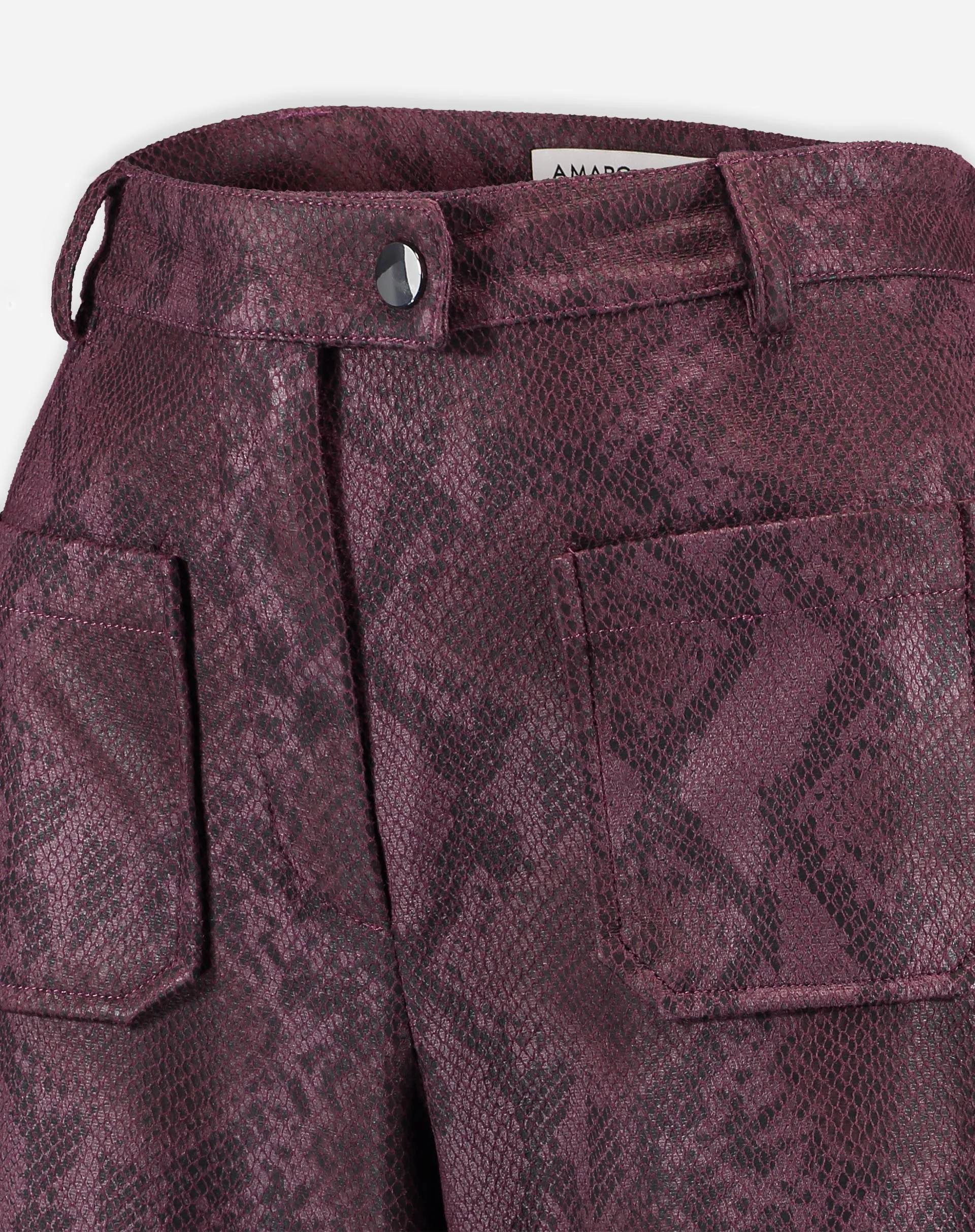 Calça Reta Cobra Pu - Vinho - Image 7