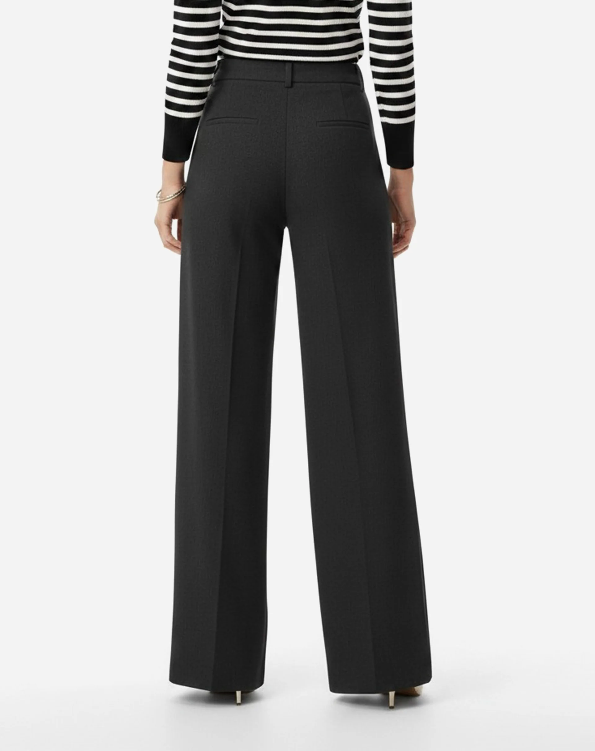 Calça Wide com Pregas Alfaiataria - Preto - Image 3
