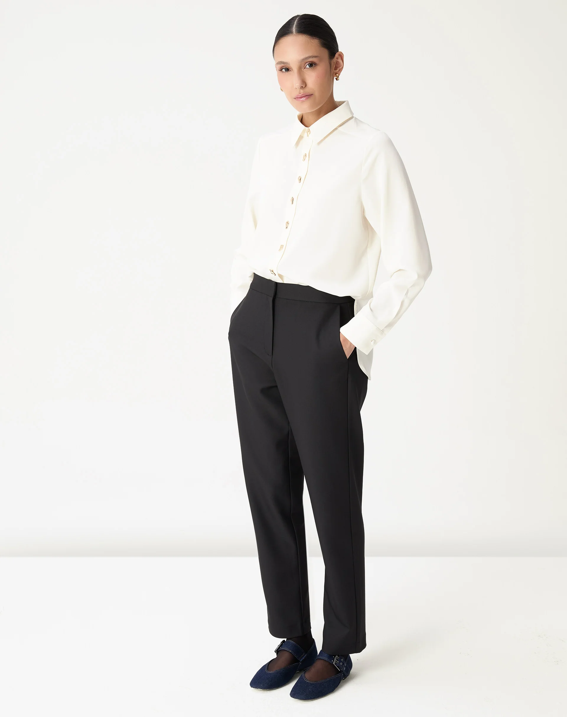 CAMISA ALONGADA COM FENDA - OFF-WHITE - Image 5