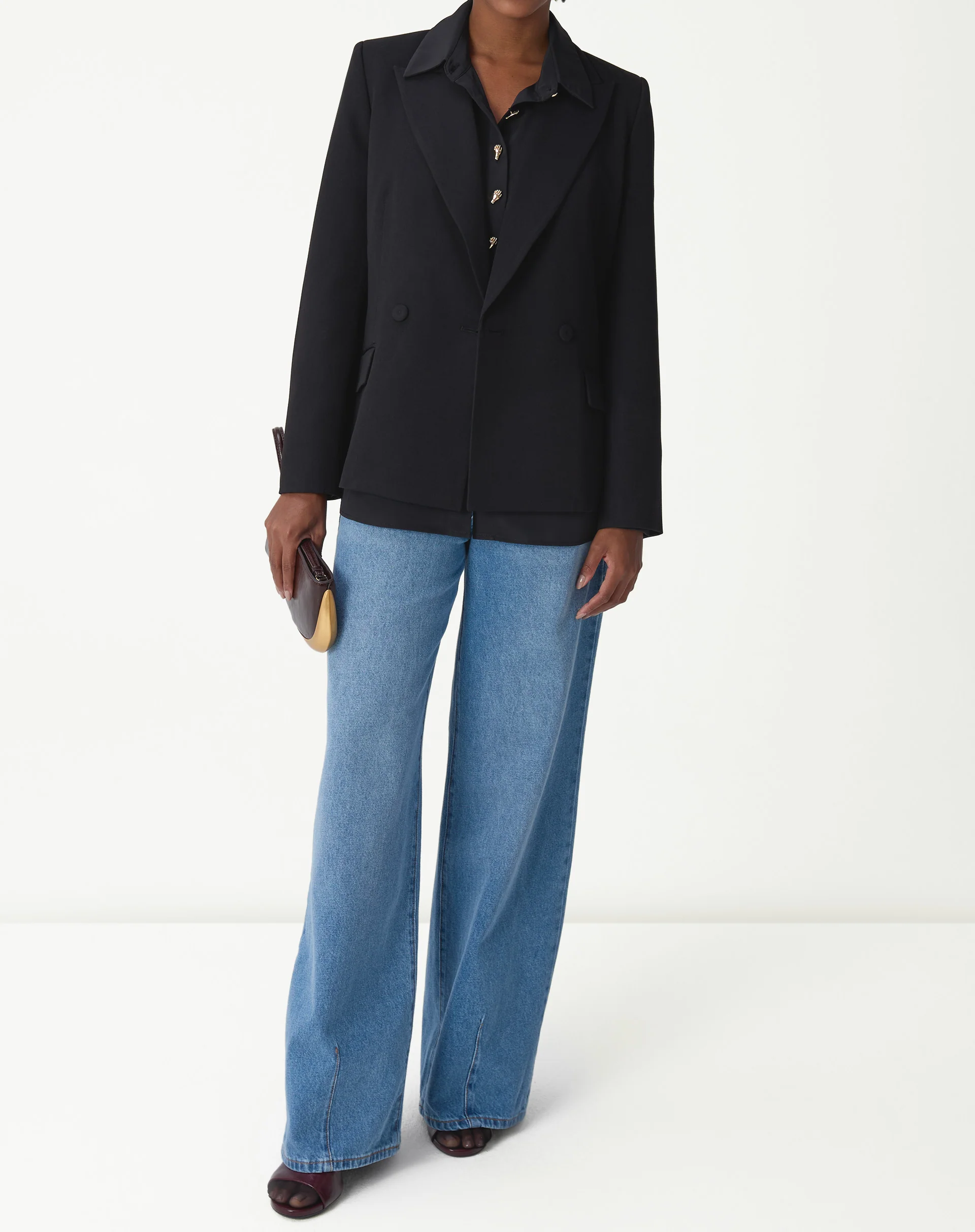 Camisa Alongada Com Fenda - Preto - Image 5