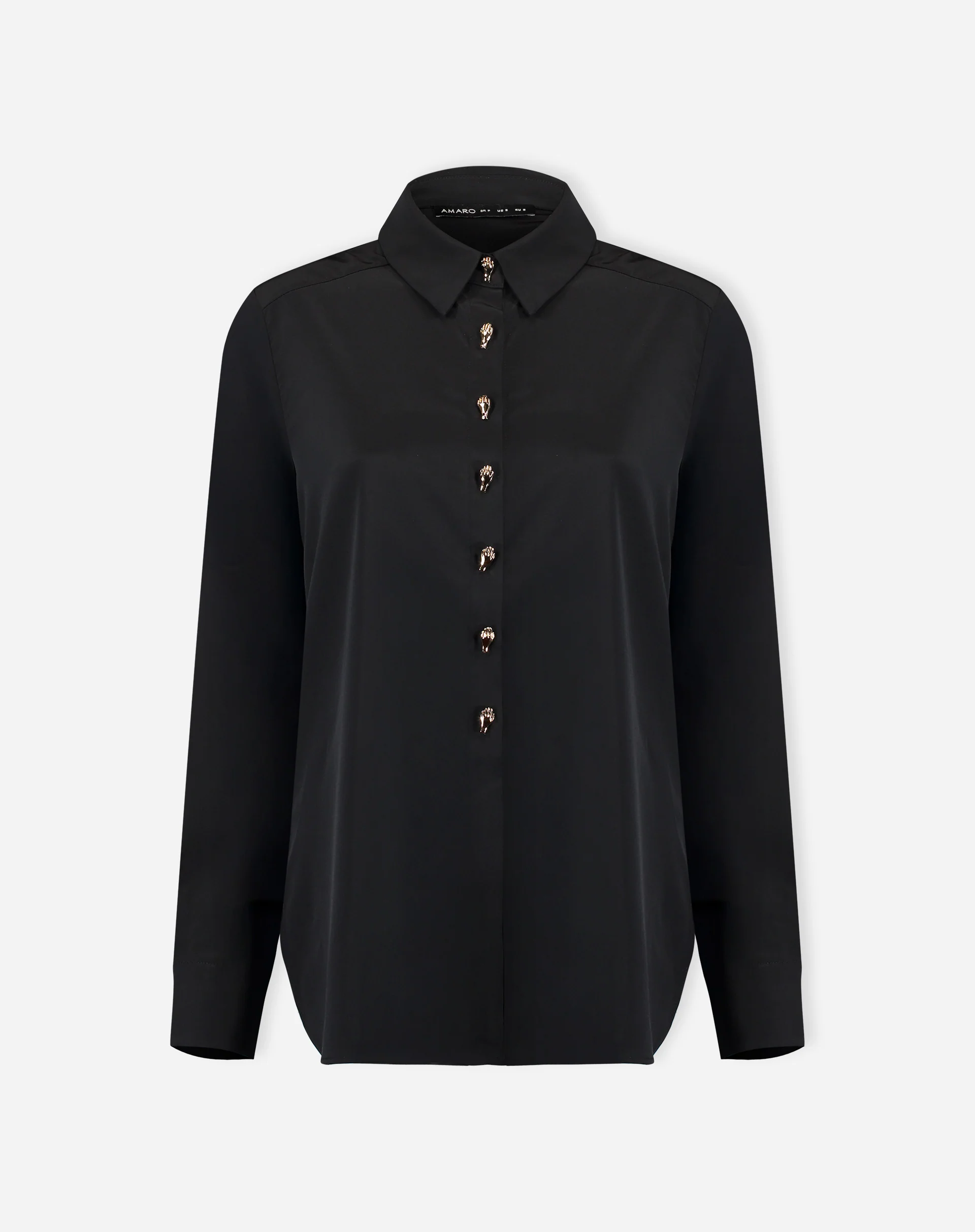 Camisa Alongada Com Fenda - Preto - Image 6