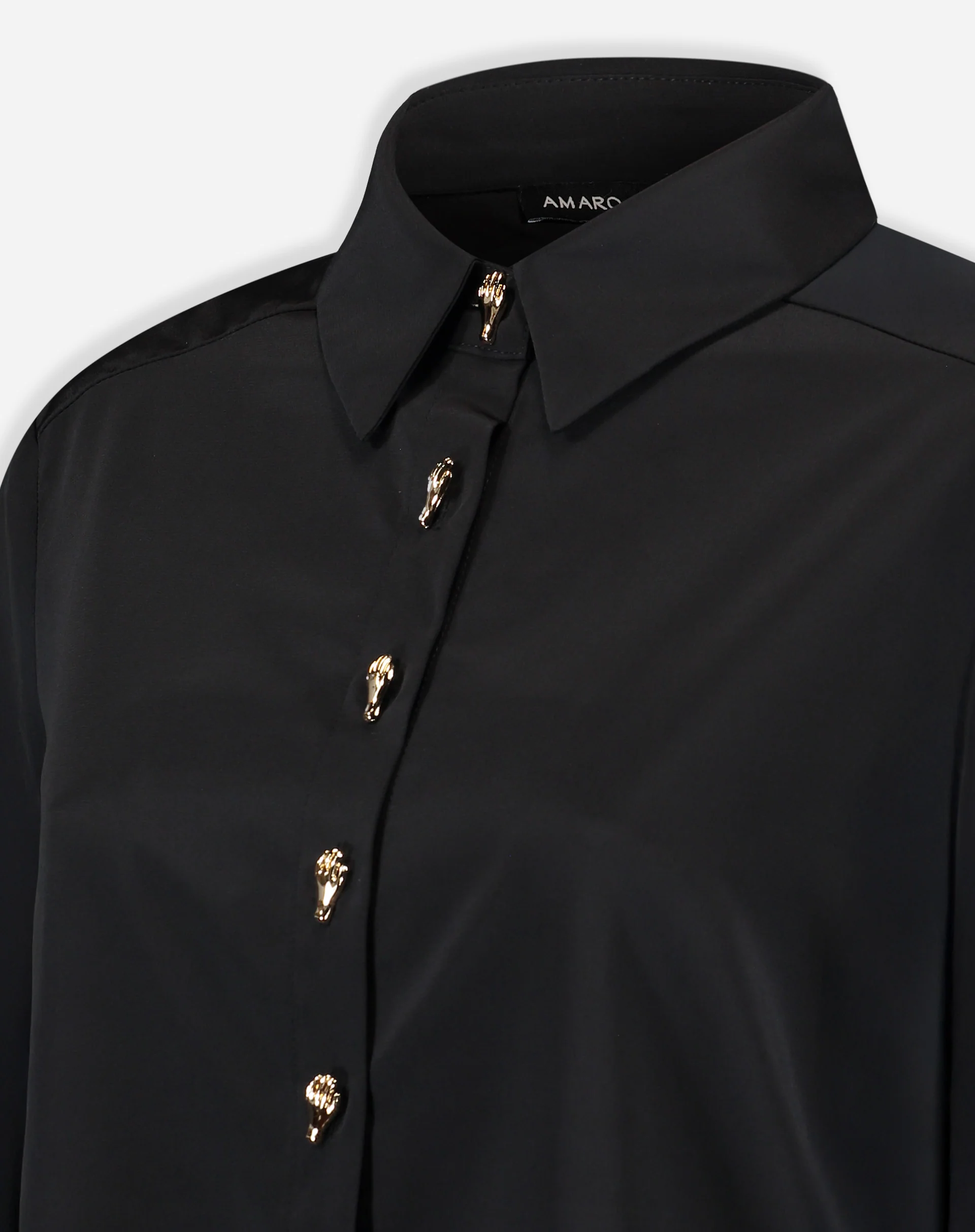 Camisa Alongada Com Fenda - Preto - Image 7
