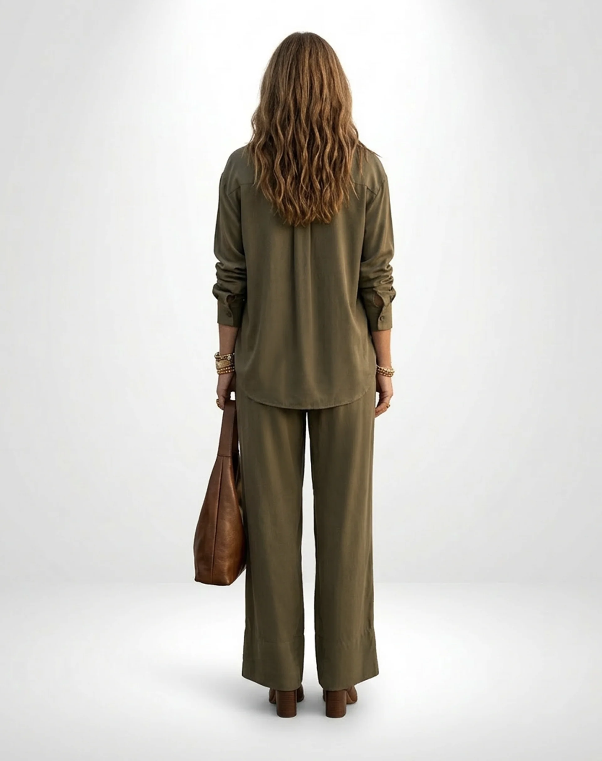 Camisa Fluida de Viscose - Verde Escuro - Image 6