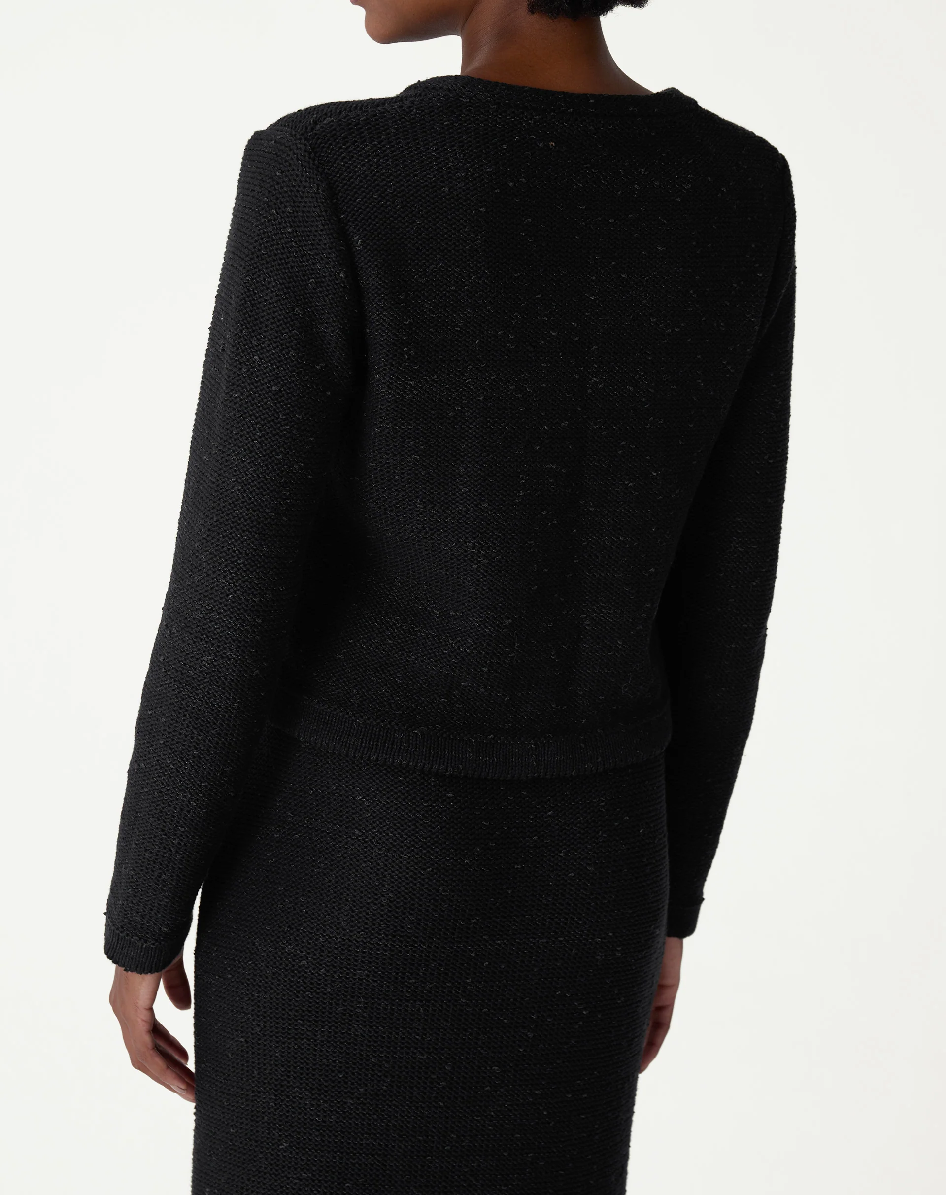 Cardigan Tricot Com Botões - Preto - Image 3