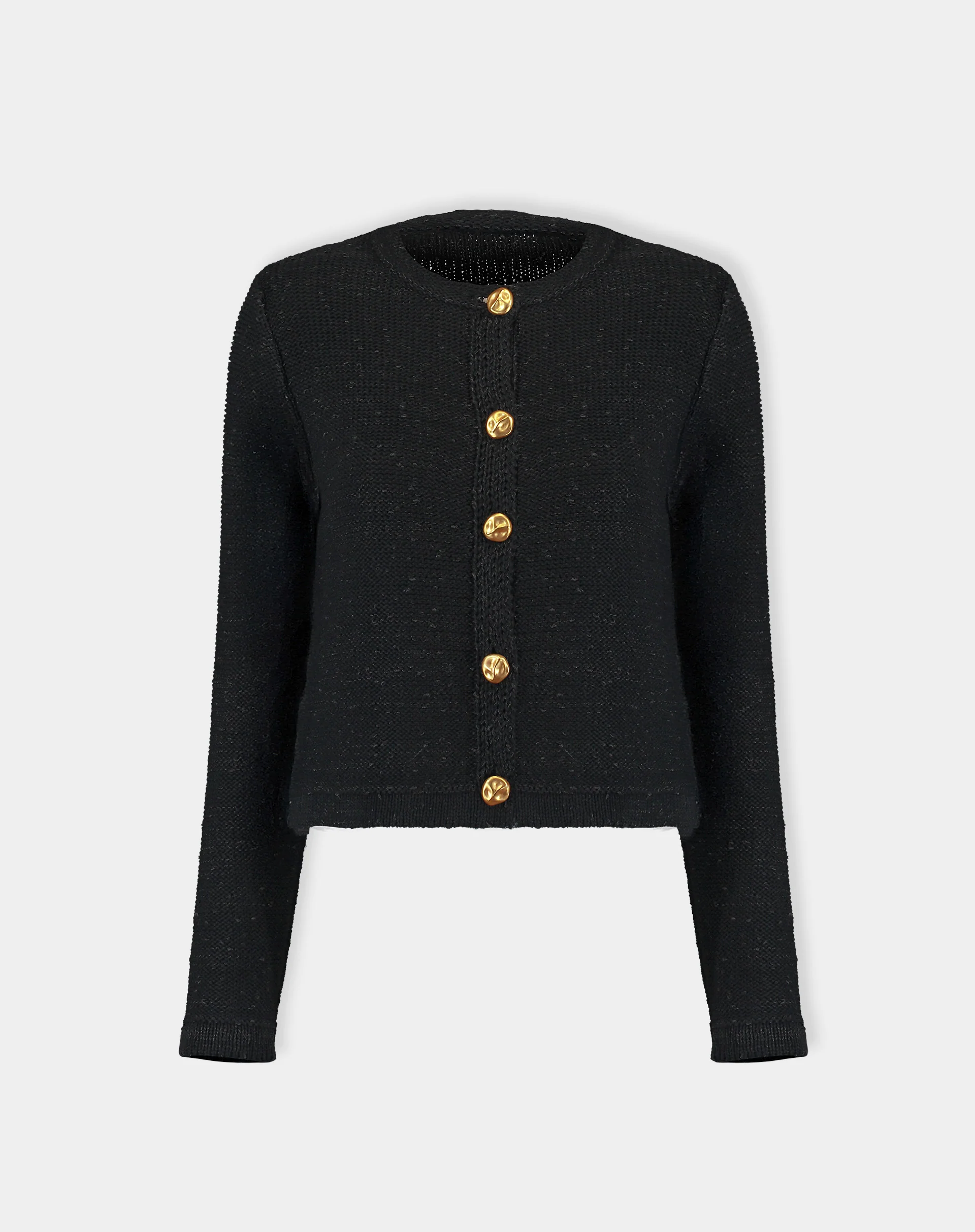 Cardigan Tricot Com Botões - Preto - Image 6