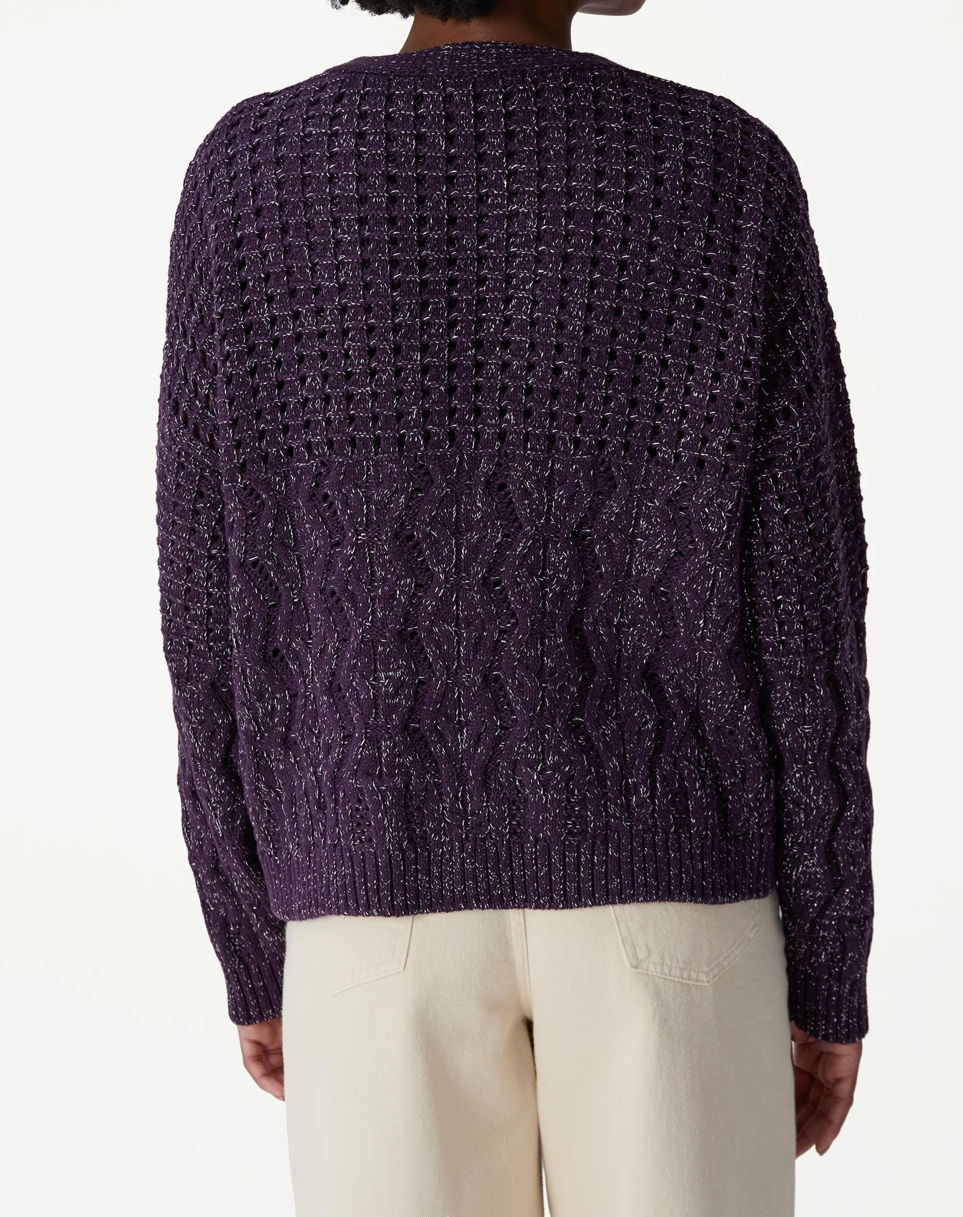 Cardigan Tricot Ponto Diferenciado - Roxo - Image 6
