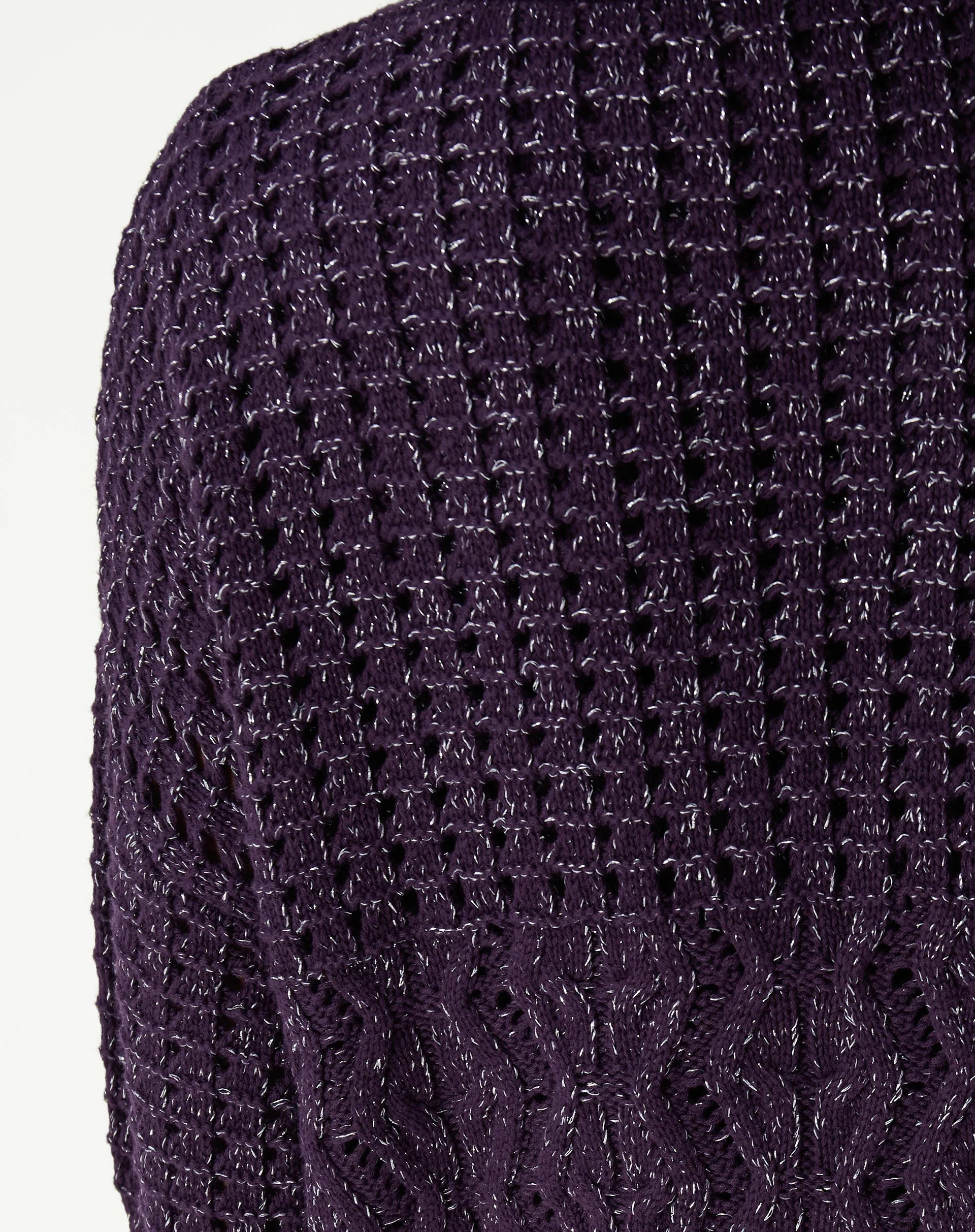 Cardigan Tricot Ponto Diferenciado - Roxo - Image 7