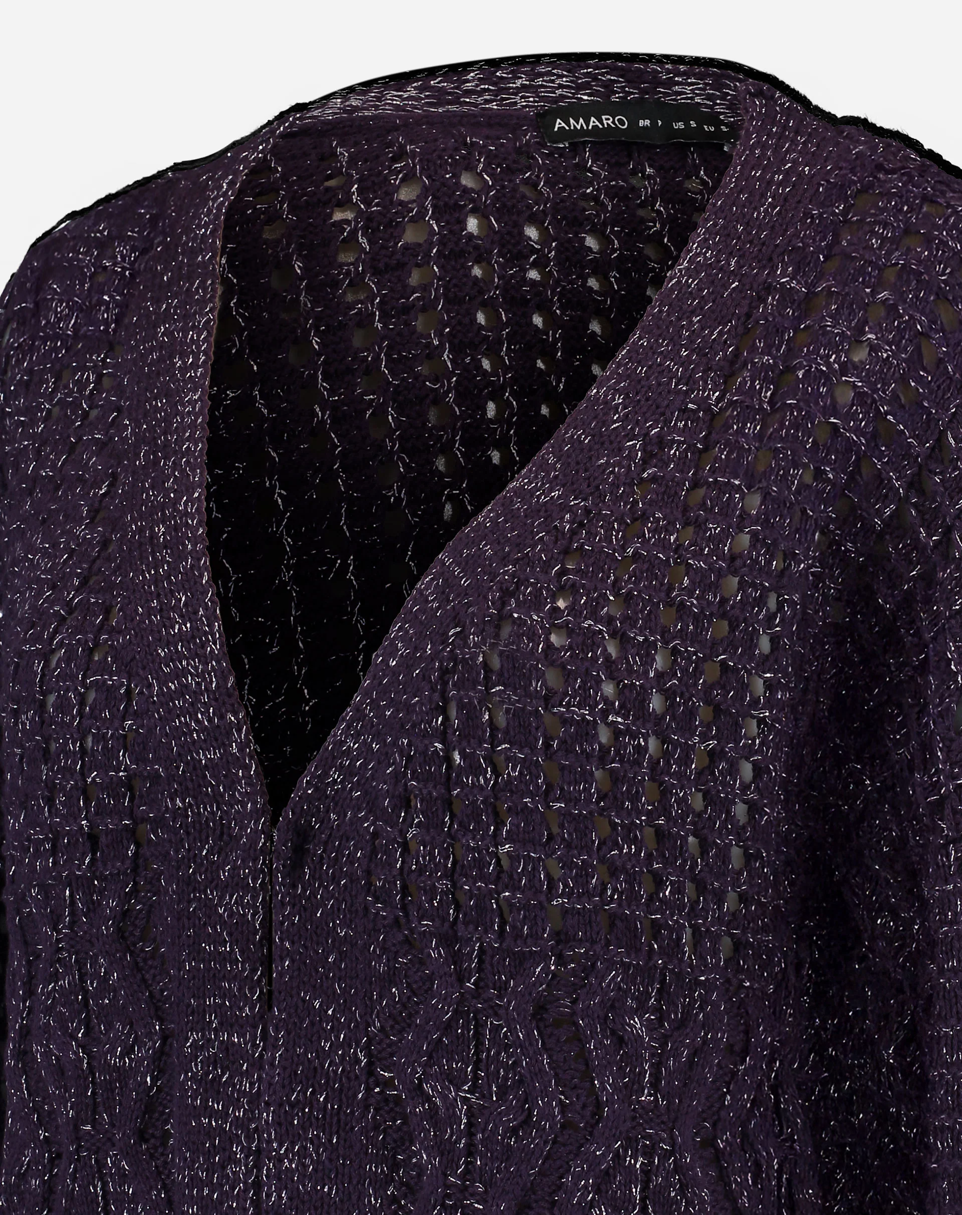 Cardigan Tricot Ponto Diferenciado - Roxo - Image 8