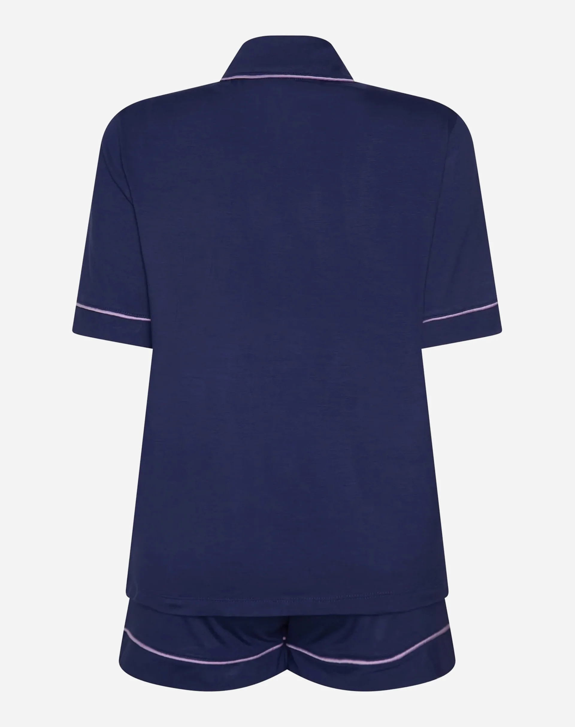 Conjunto de Pijama Curto com Vivo Contrastante - Marinho - Image 4
