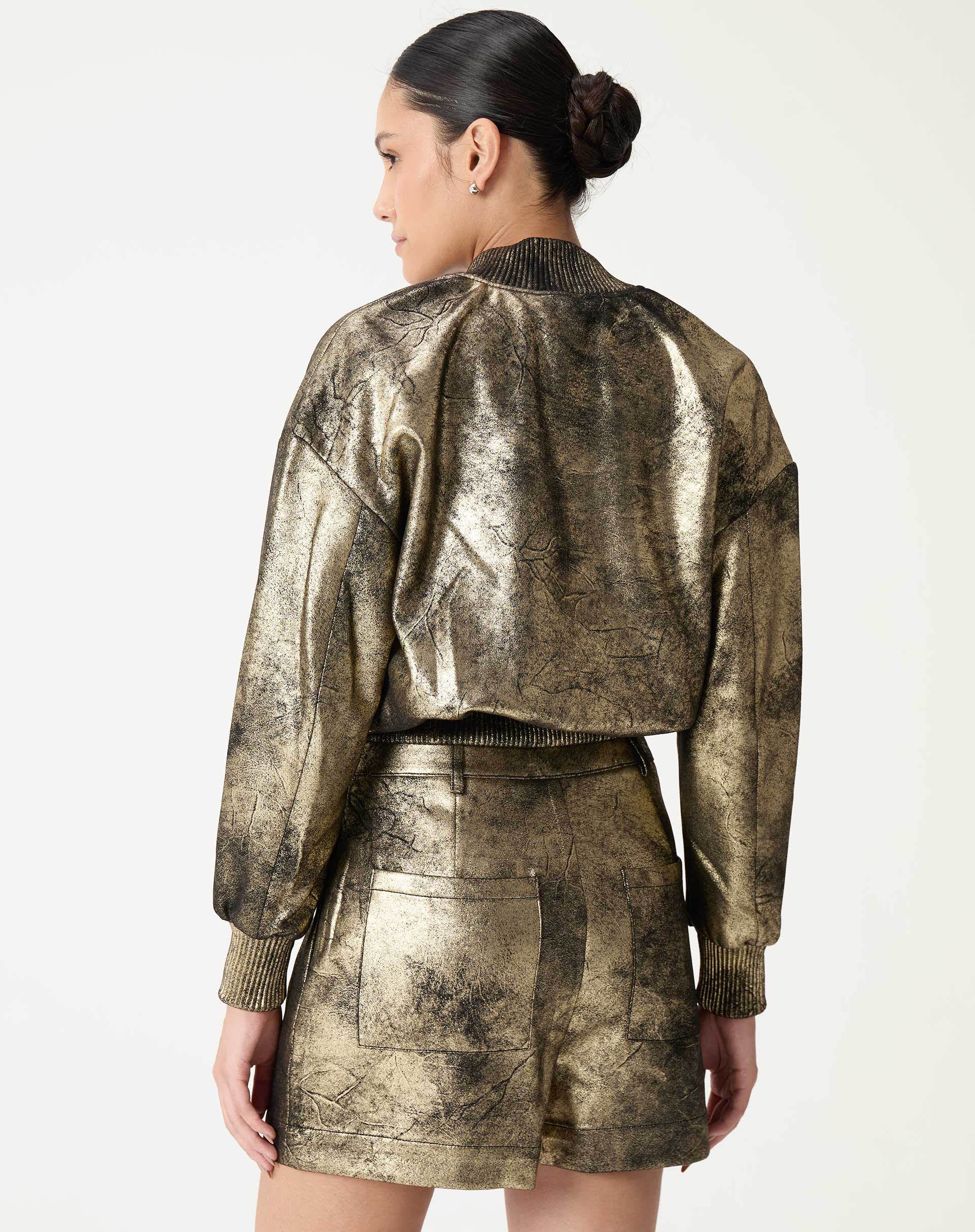 Jaqueta Bomber Metalizada - Dourado - Image 4