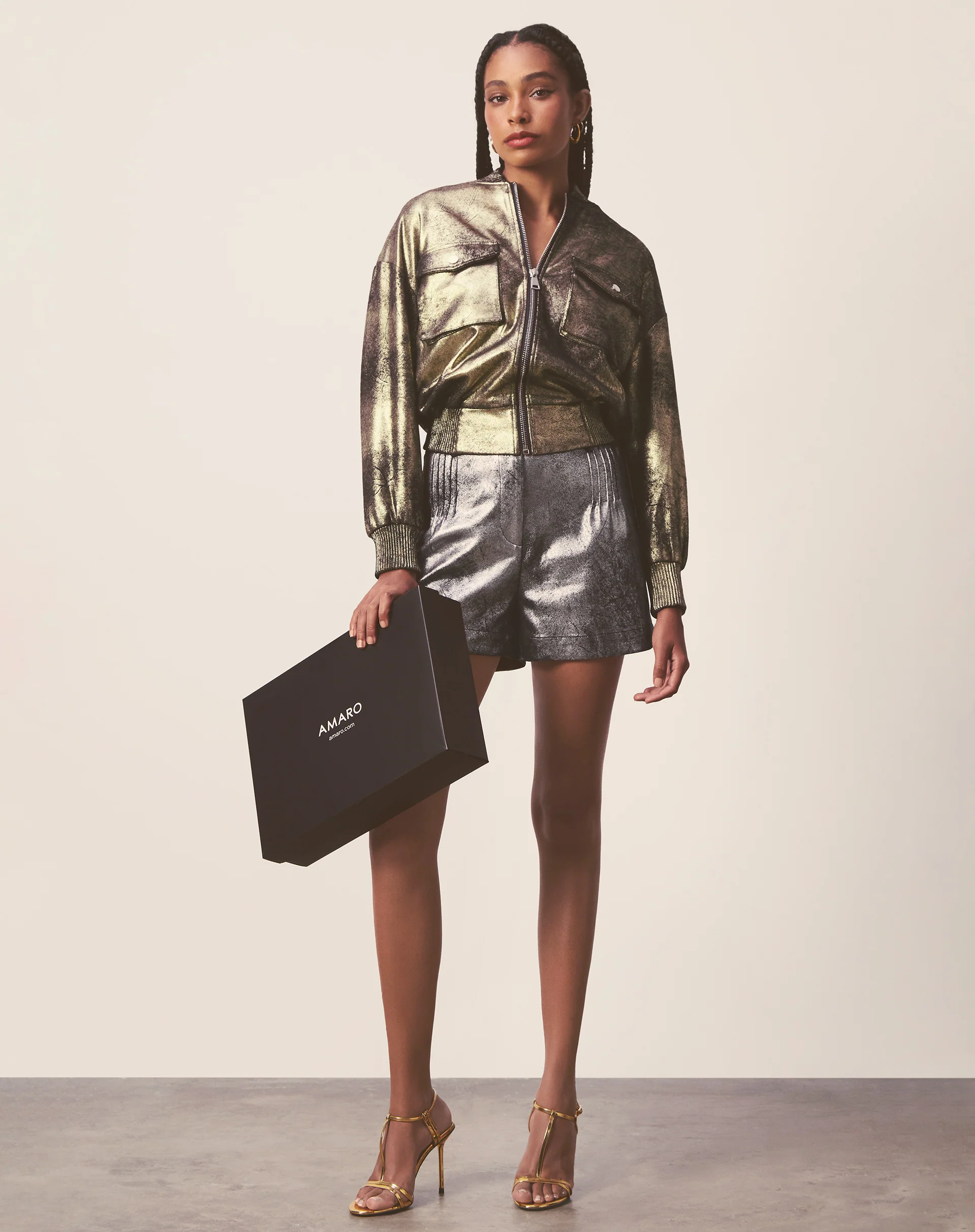 Jaqueta Bomber Metalizada - Dourado - Image 5