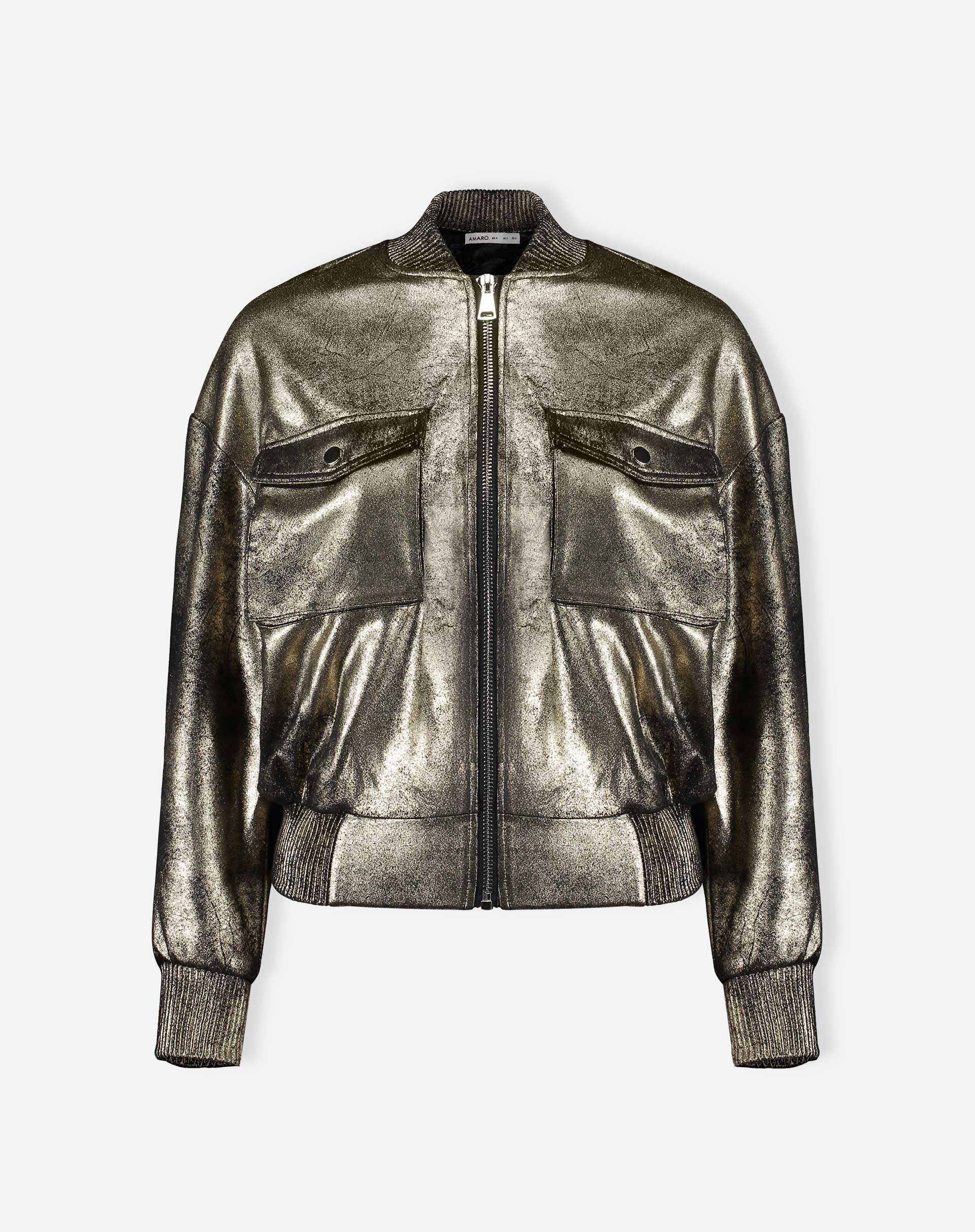 Jaqueta Bomber Metalizada - Dourado - Image 7