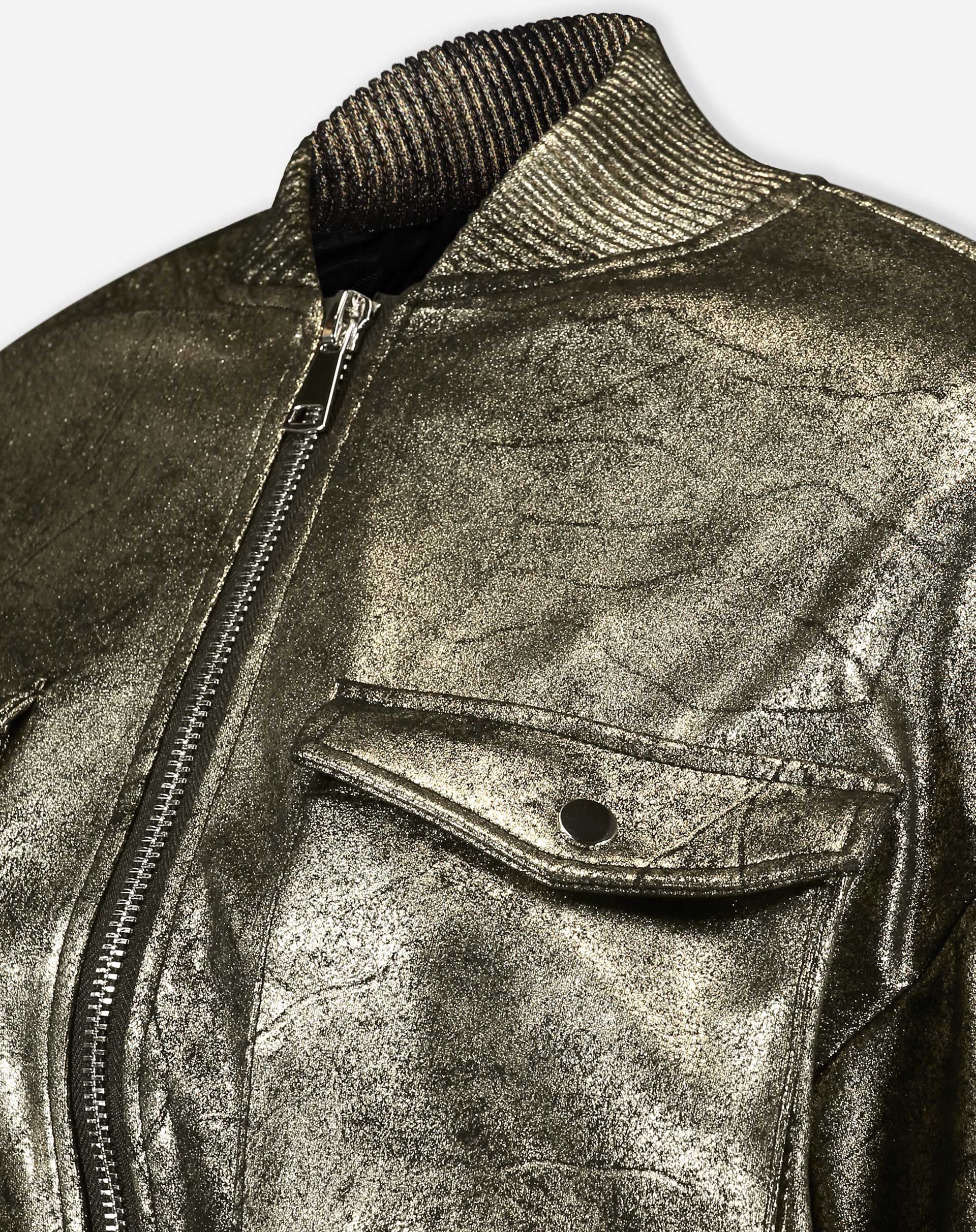 Jaqueta Bomber Metalizada - Dourado - Image 8