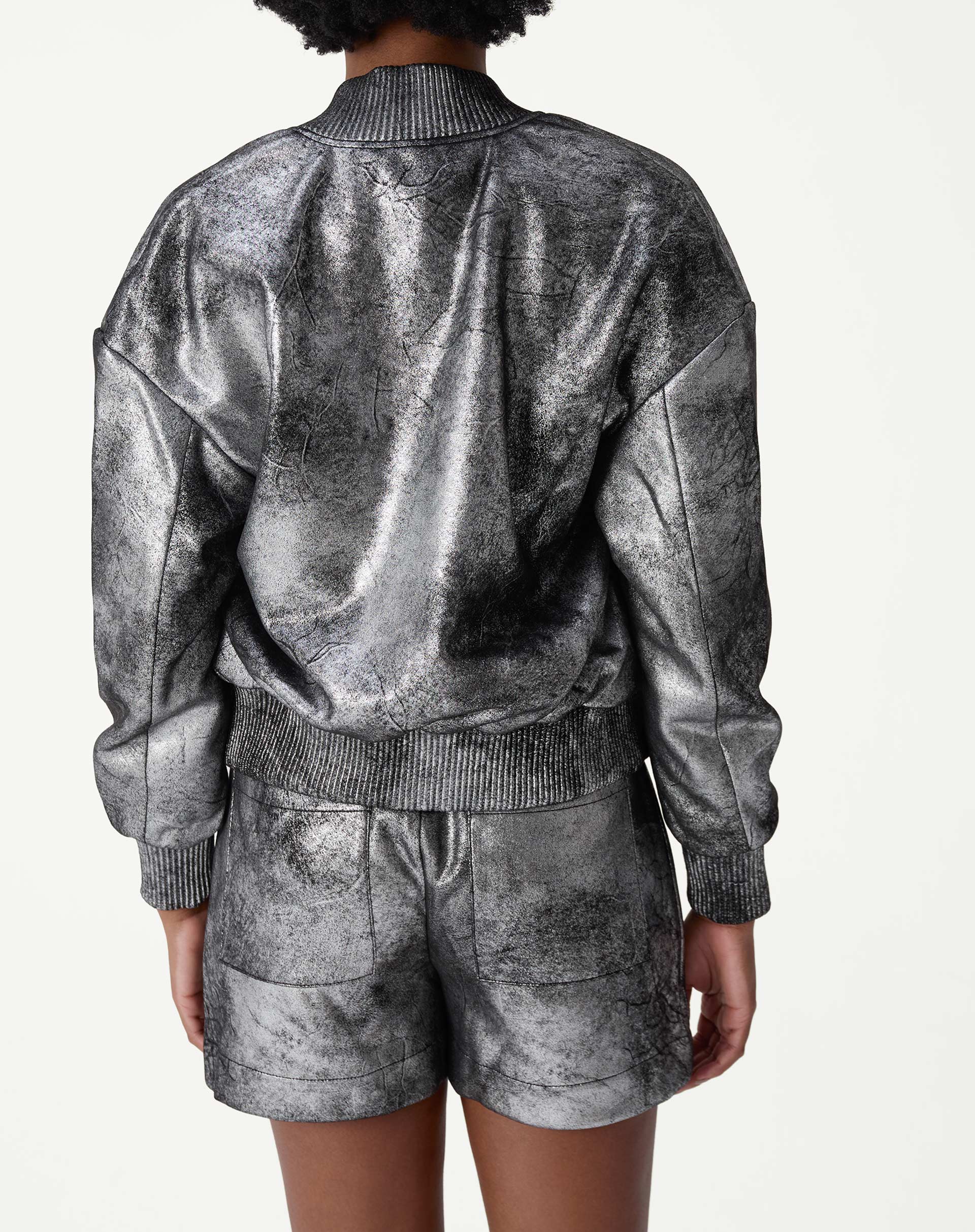 Jaqueta Bomber Metalizada - Prata - Image 3