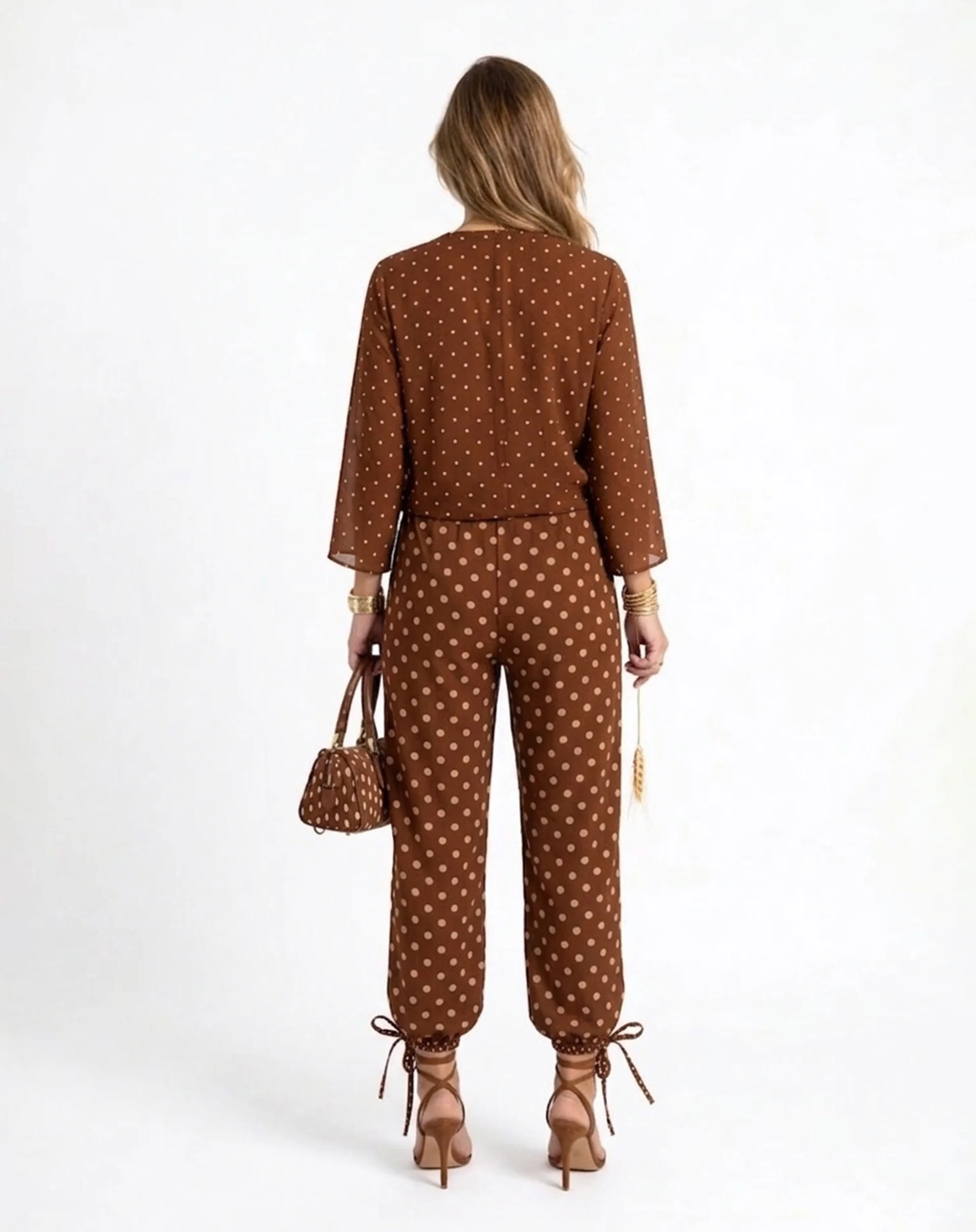 Kimono com Amarração de Chiffon - Marrom - Image 6