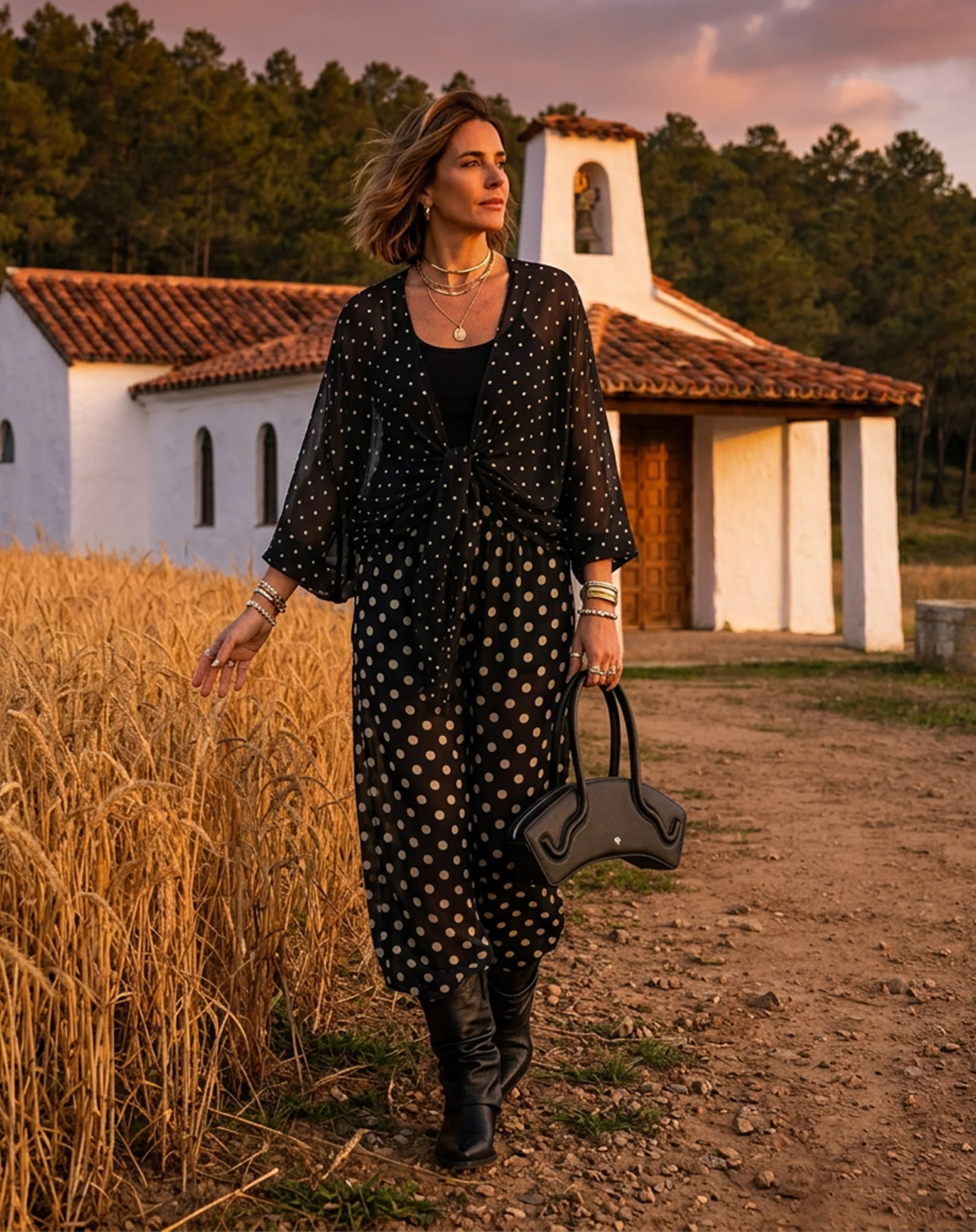 Kimono com Amarração de Chiffon - Preto - Image 4