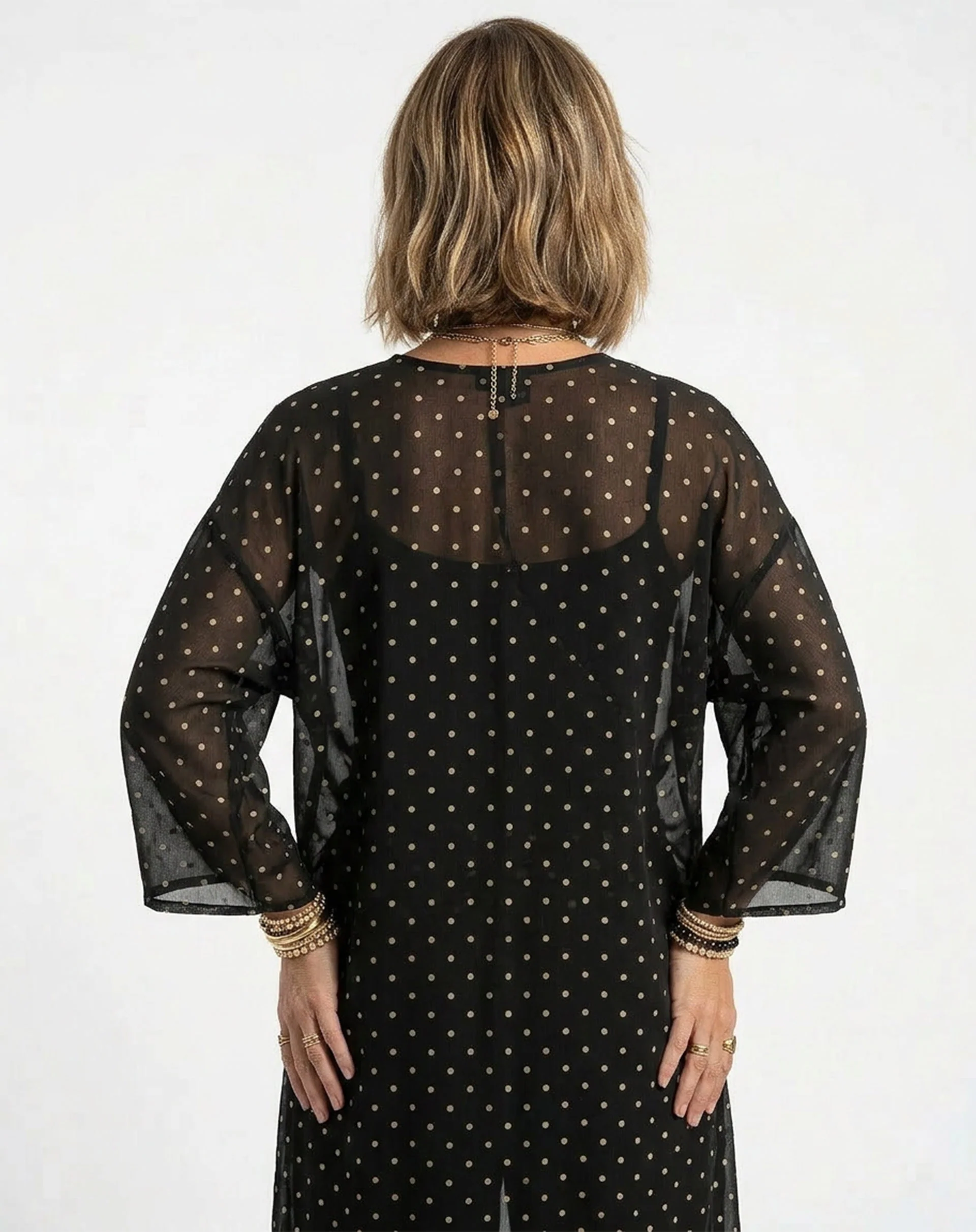 Kimono com Amarração de Chiffon - Preto - Image 5