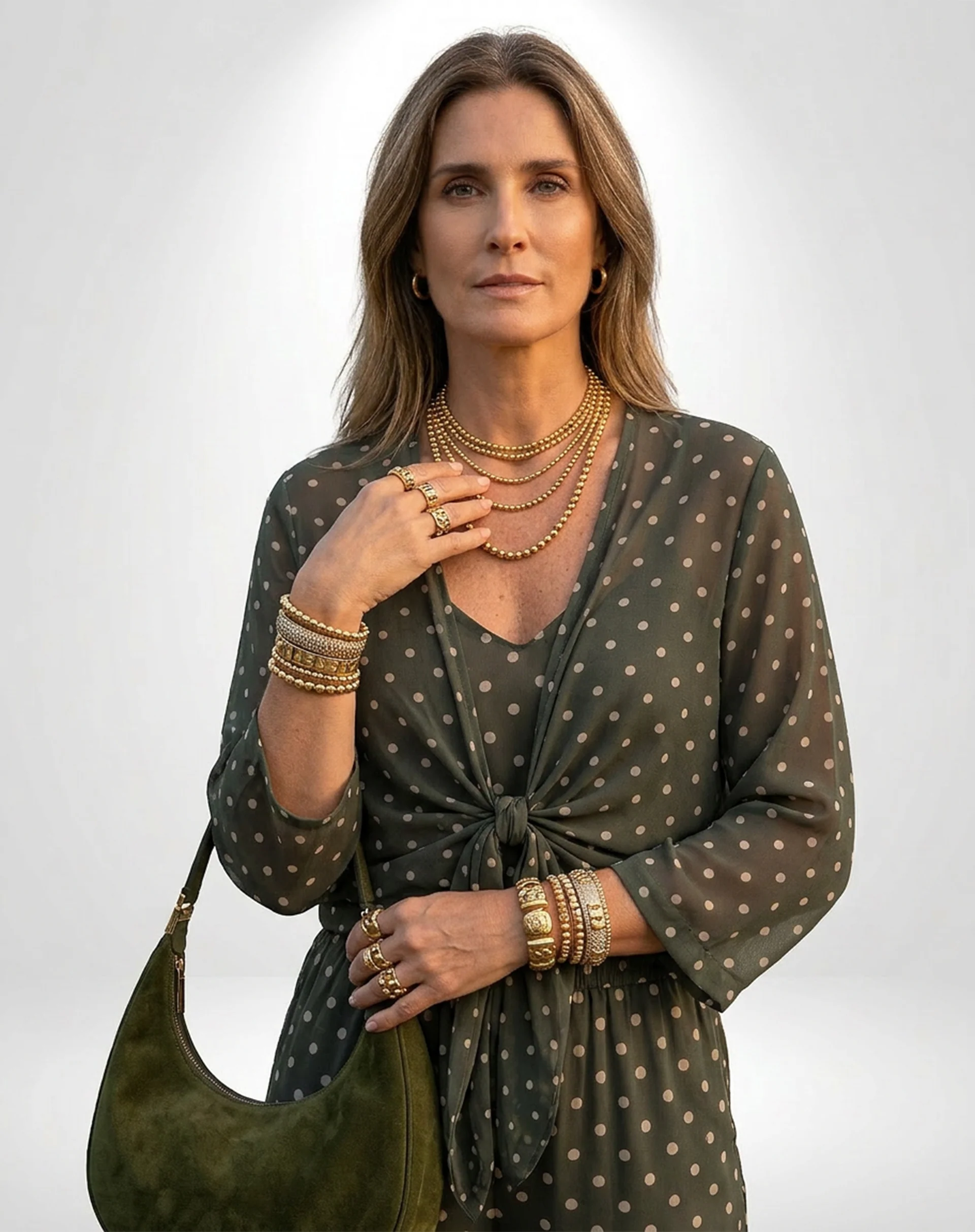 Kimono com Amarração de Chiffon - Verde Escuro - Image 3