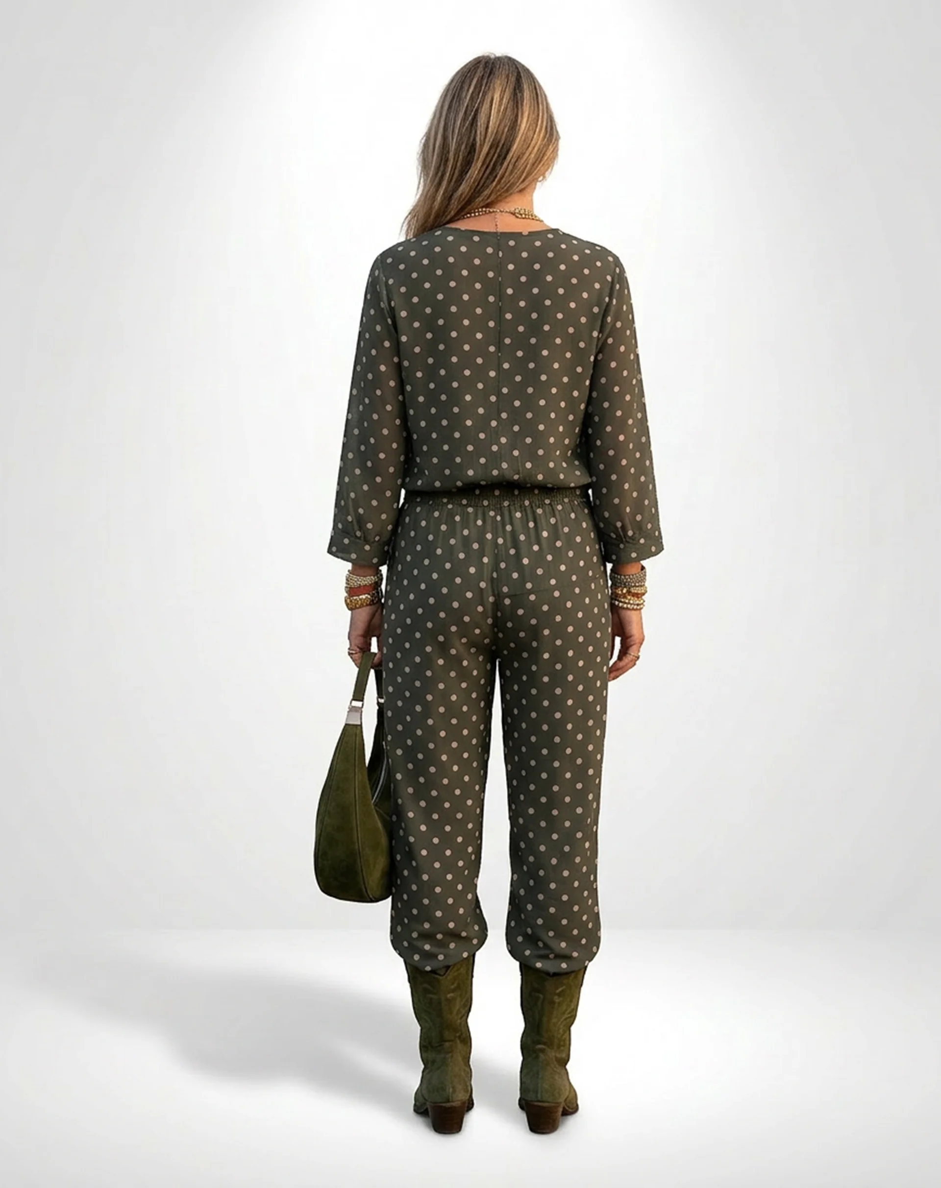 Kimono com Amarração de Chiffon - Verde Escuro - Image 5