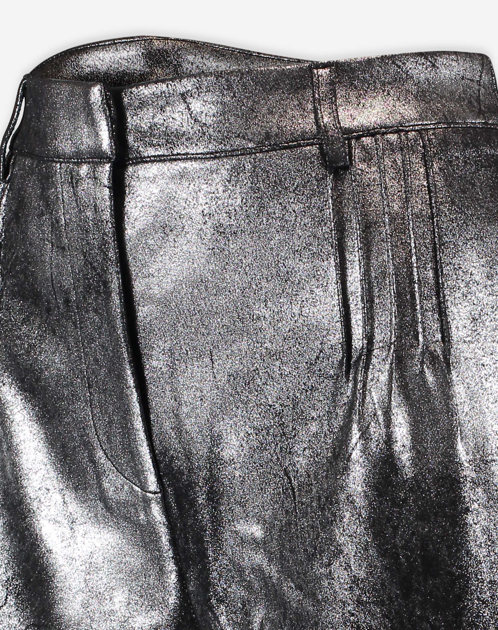 Shorts Com Pregas Metalizado - Prata - Image 7