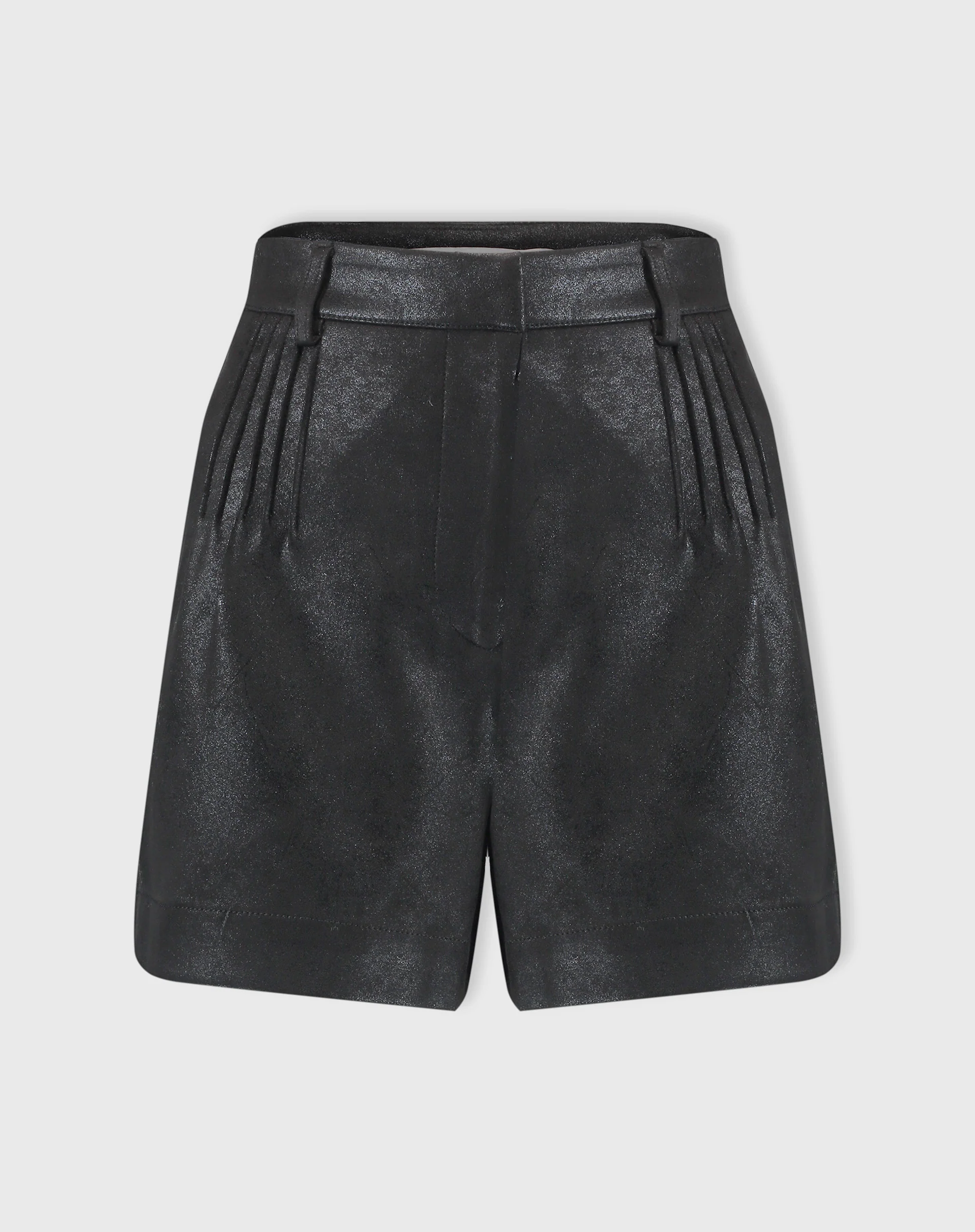 Shorts Com Pregas Metalizado - Preto - Image 5