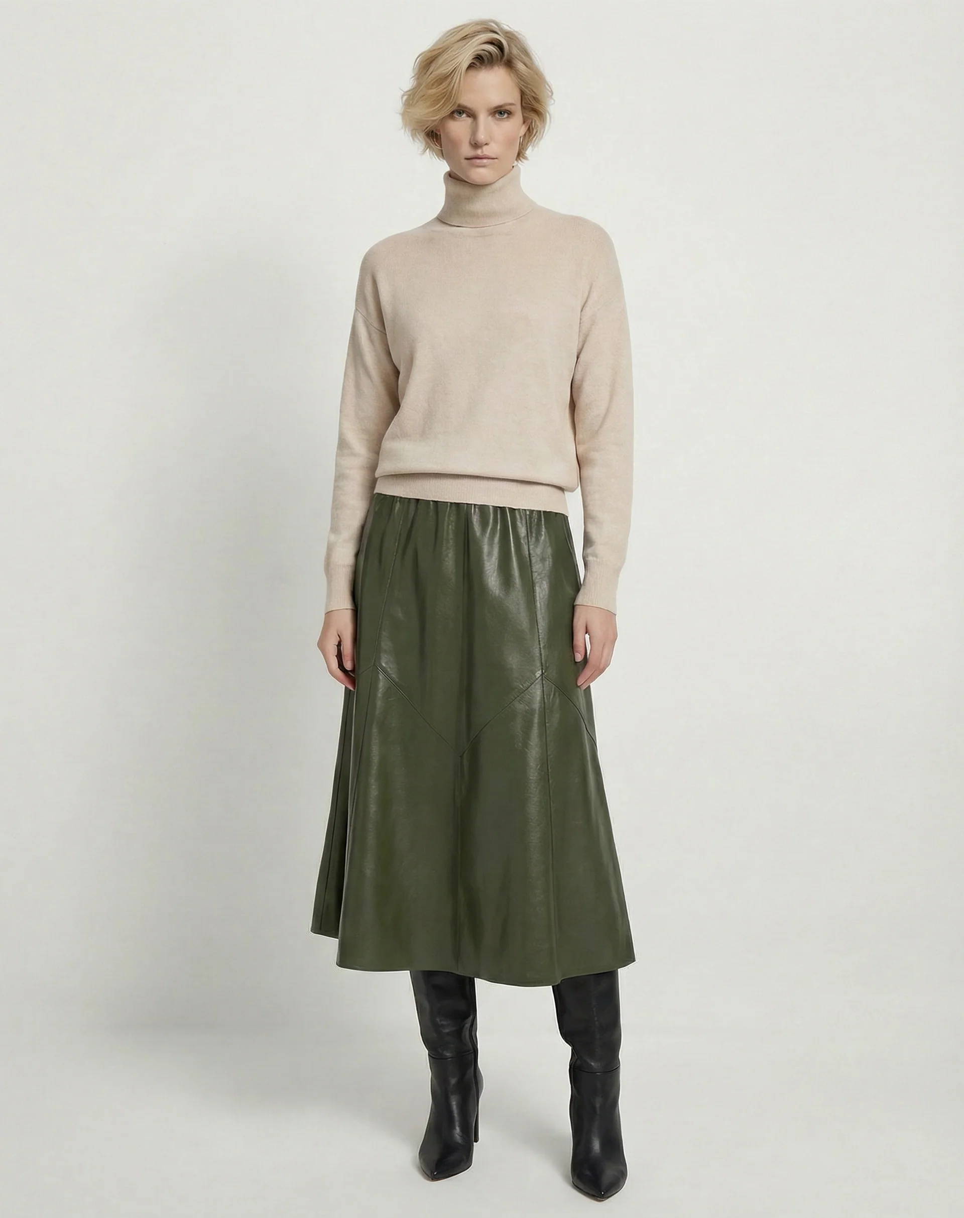 Suéter Cashmere Deluxe Gola Alta  - BEGE - Image 5