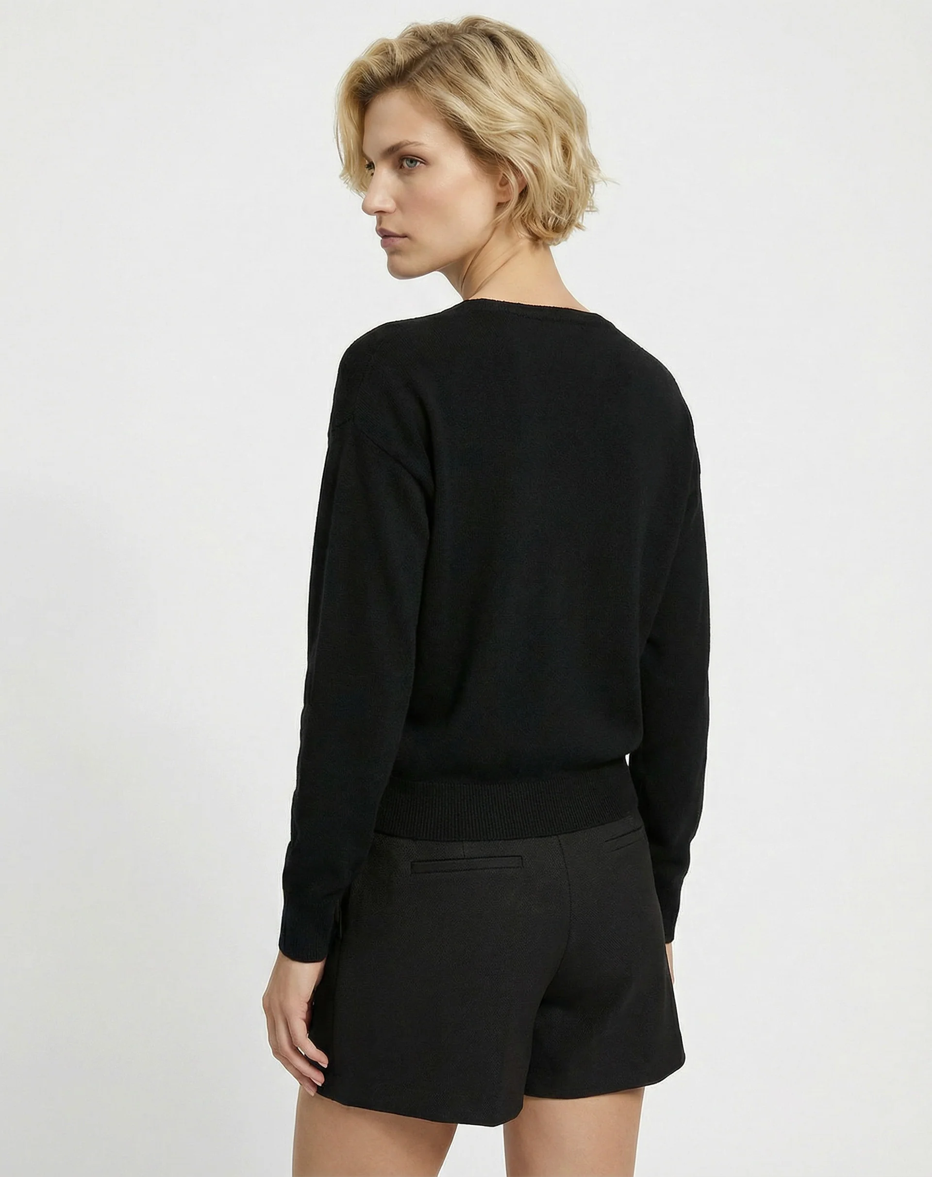 Suéter Cashmere Deluxe Gola Careca - Preto - Image 5
