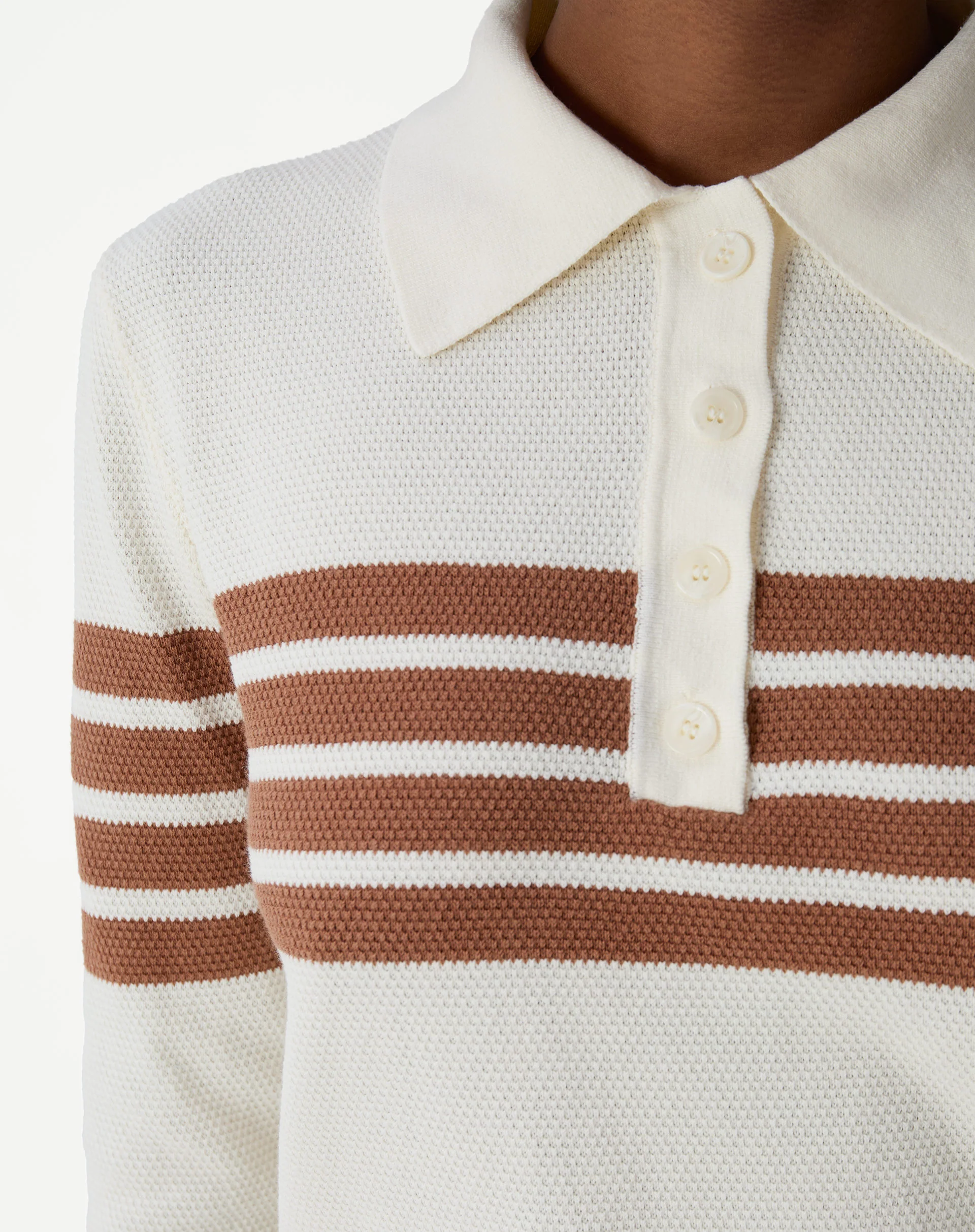 Suéter Gola Polo Manga Longa Listrado - Off White - Image 6