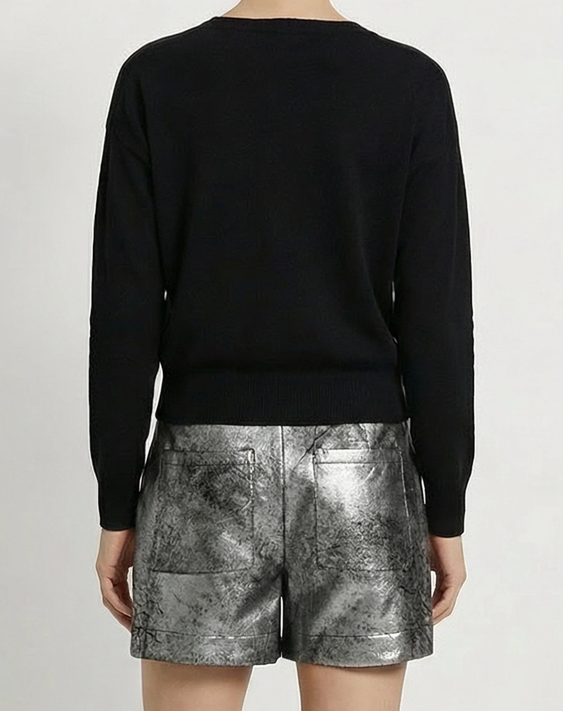 Suéter Cashmere Deluxe Gola V - Preto - Image 5