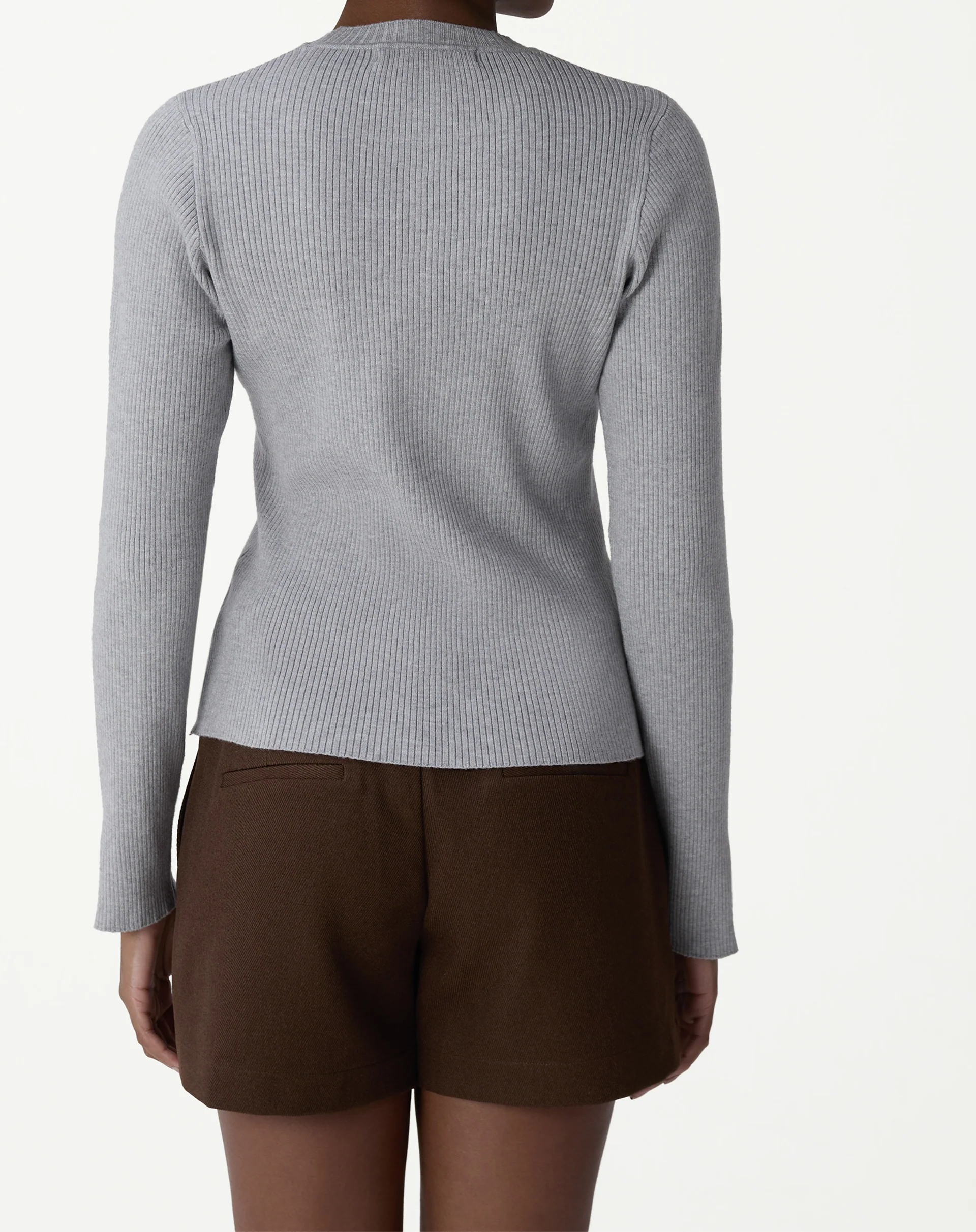 SUÉTER TRICOT GOLA CARECA - CINZA MESCLA - Image 3