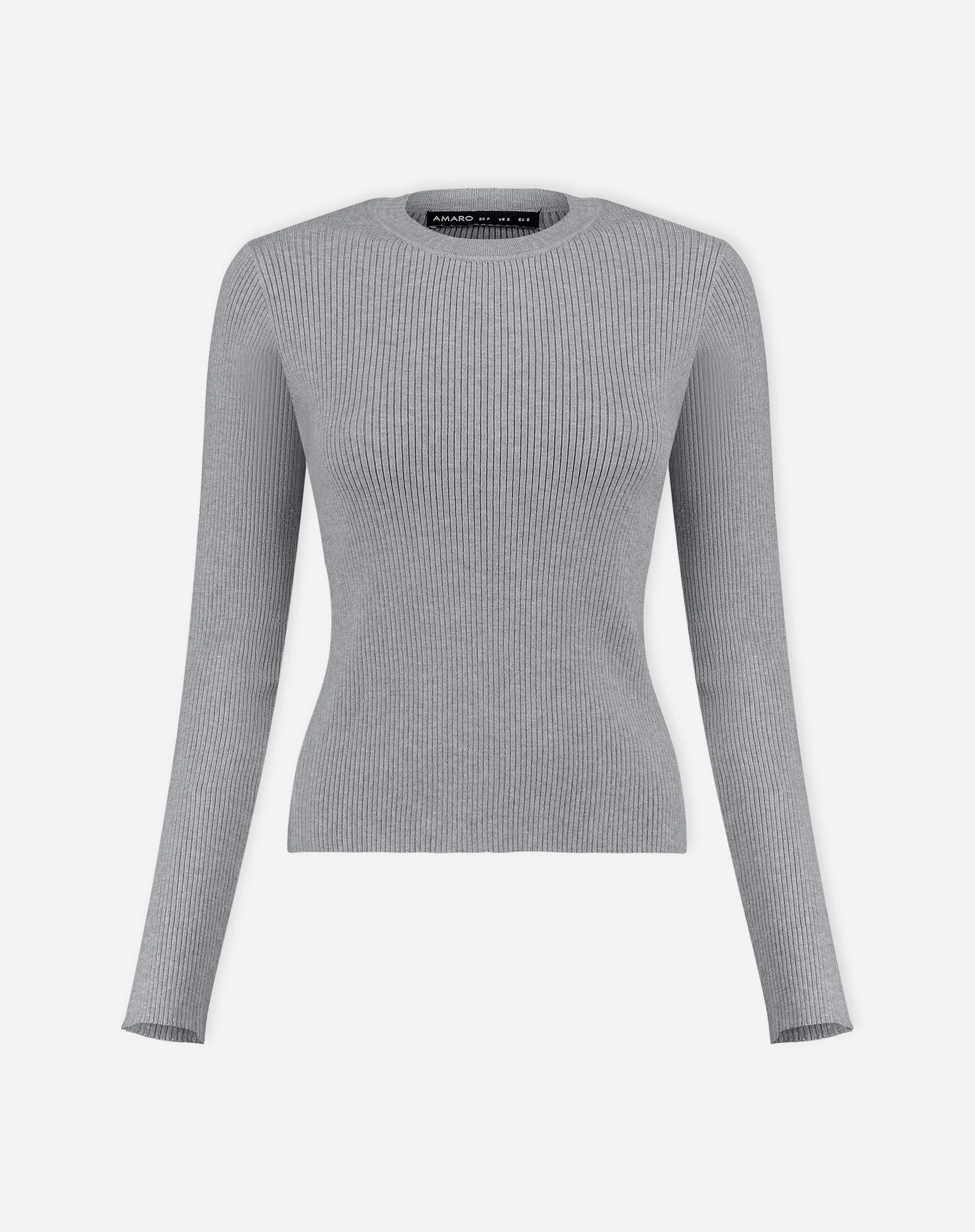 SUÉTER TRICOT GOLA CARECA - CINZA MESCLA - Image 6