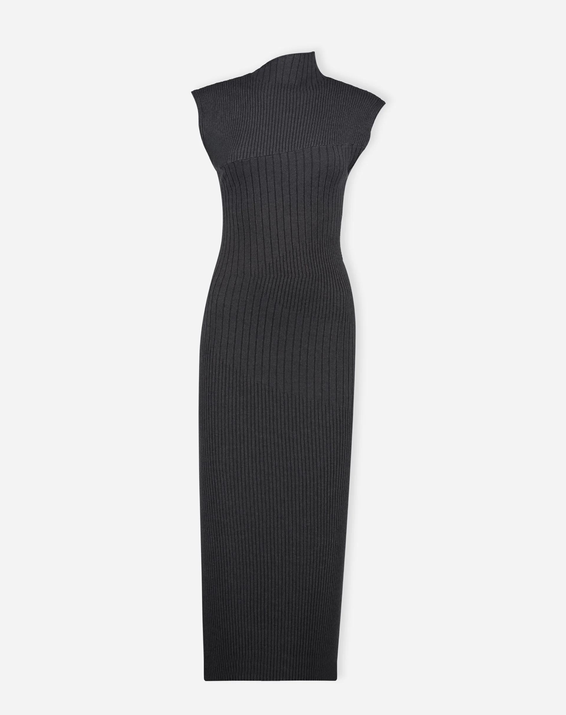 Vestido Midi Tricot Rib - Cinza Mescla Escuro - Image 8